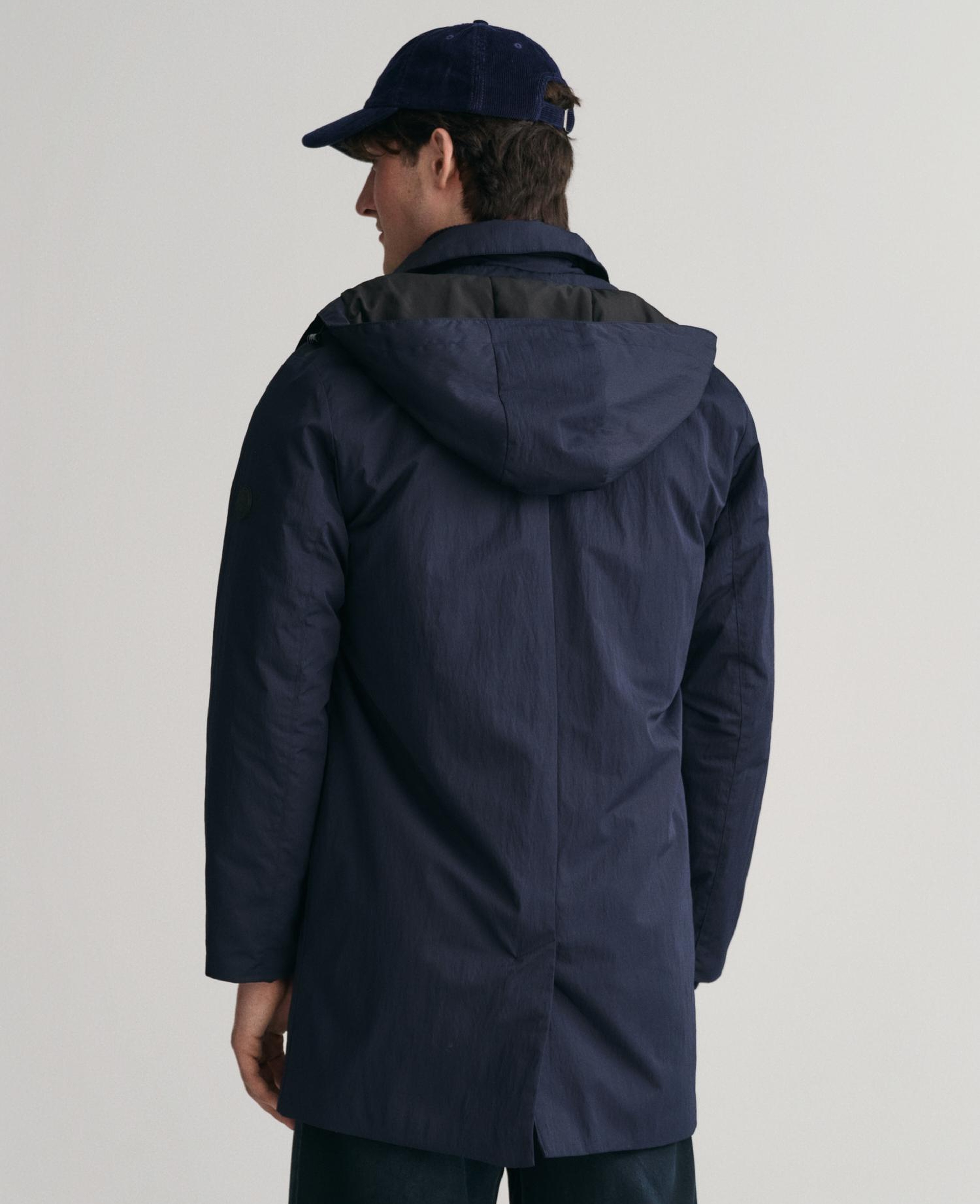 GANT Erkek Lacivert Kapüşonlu Mont