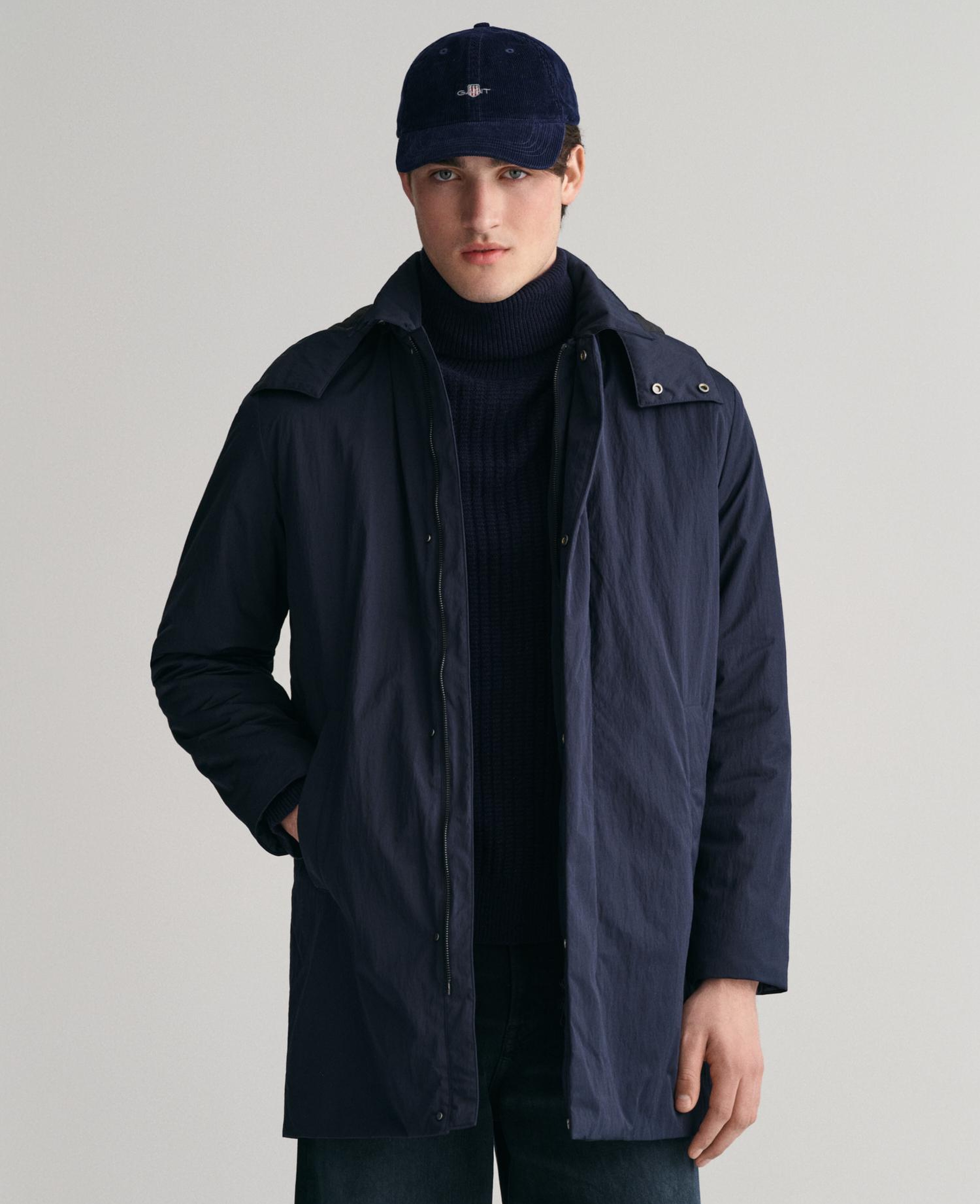 GANT Erkek Lacivert Kapüşonlu Mont