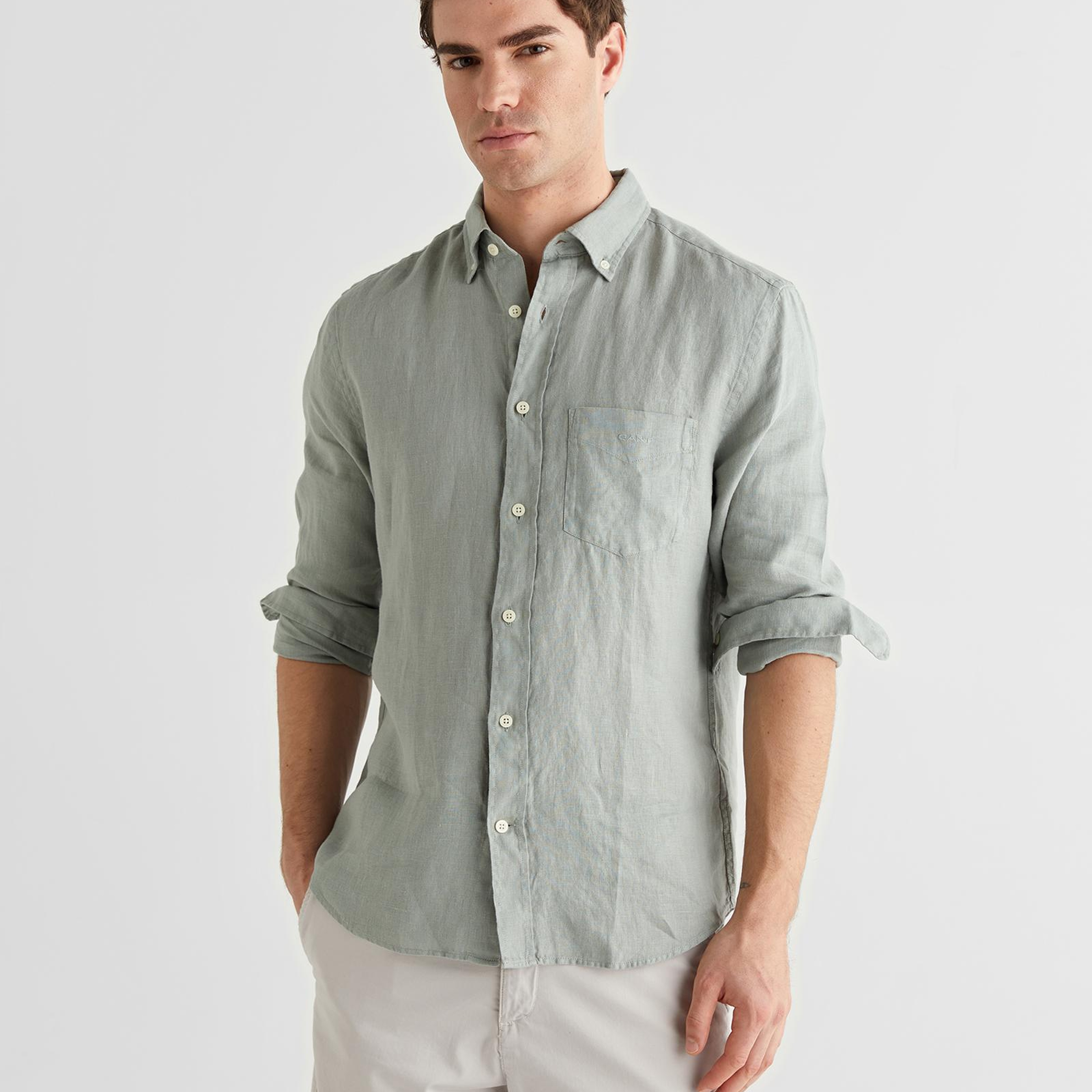 GANT Erkek Yeşil Regular Fit Gömlek