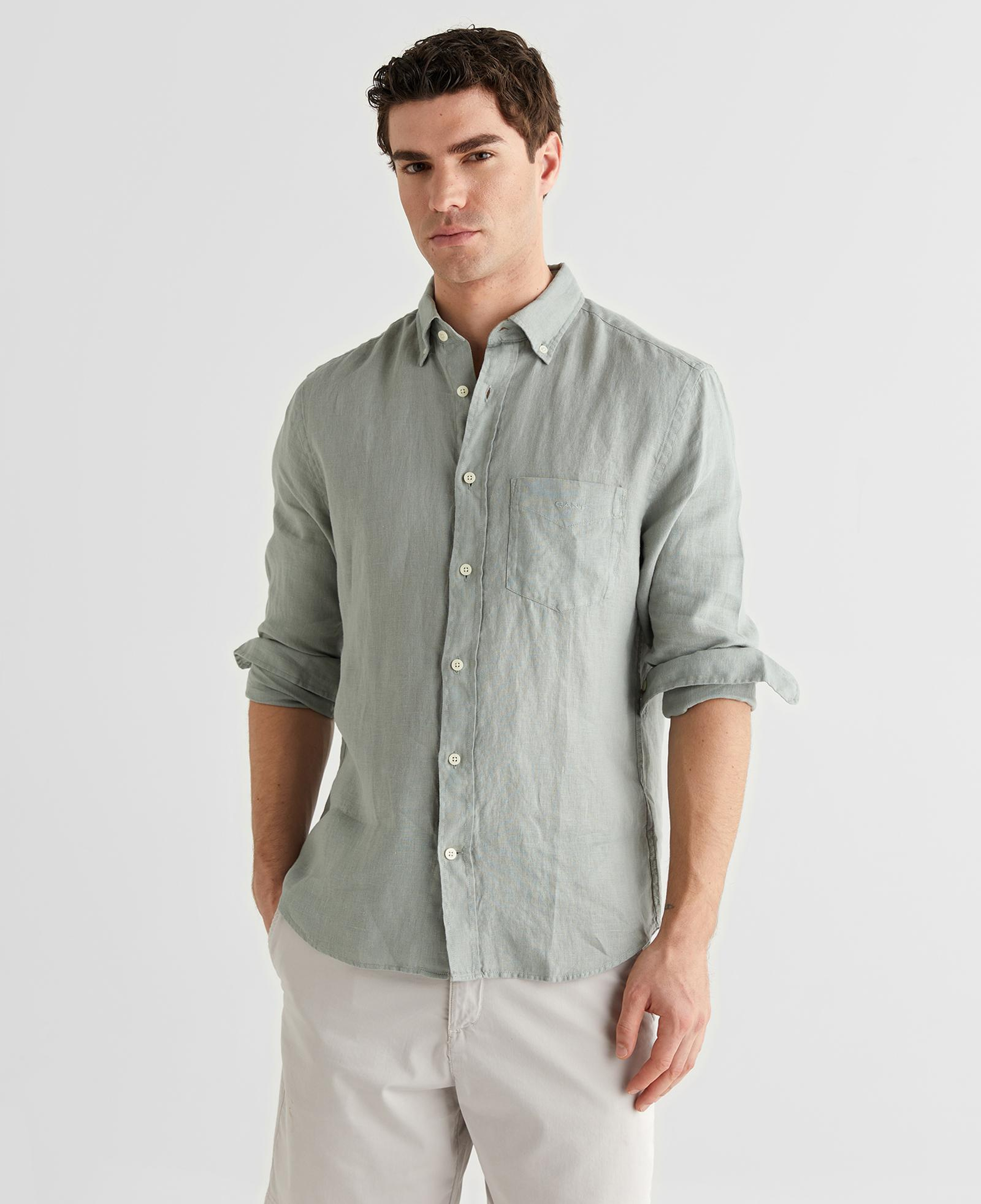 GANT Erkek Yeşil Regular Fit Gömlek