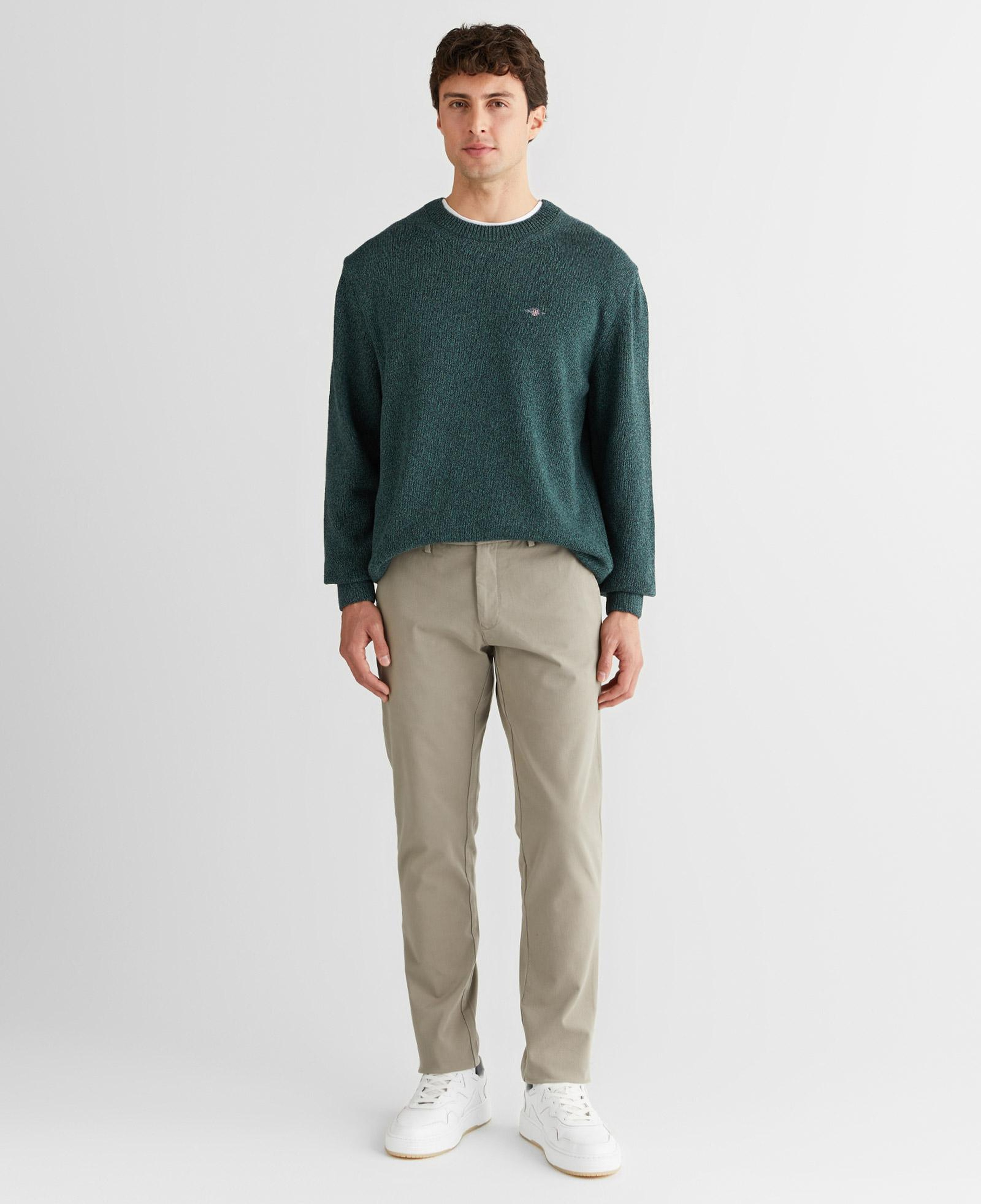 GANT Erkek Yeşil Relaxed Fit Bisiklet Yaka Triko