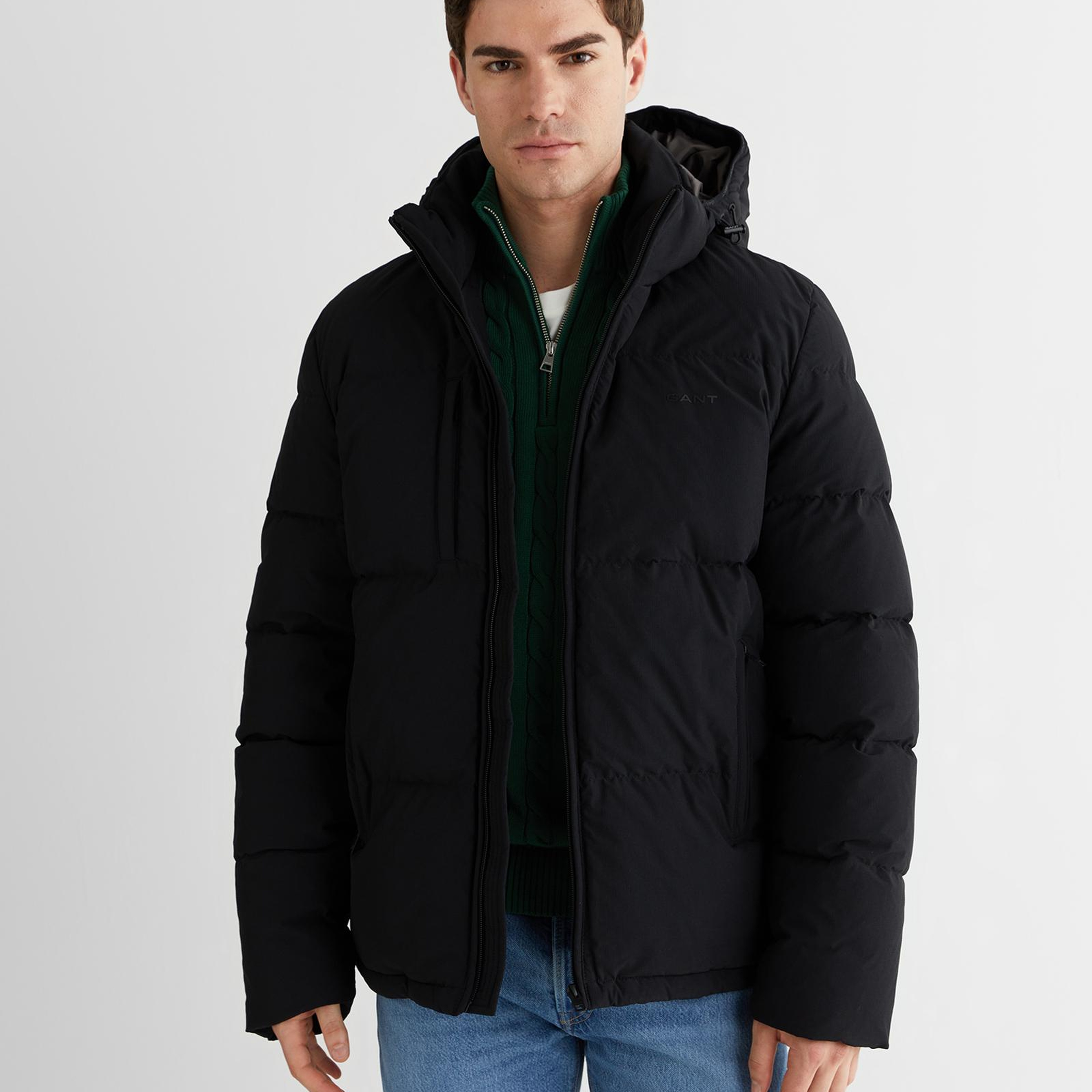 GANT Erkek Siyah Regular Fit Fermuarlı Mont