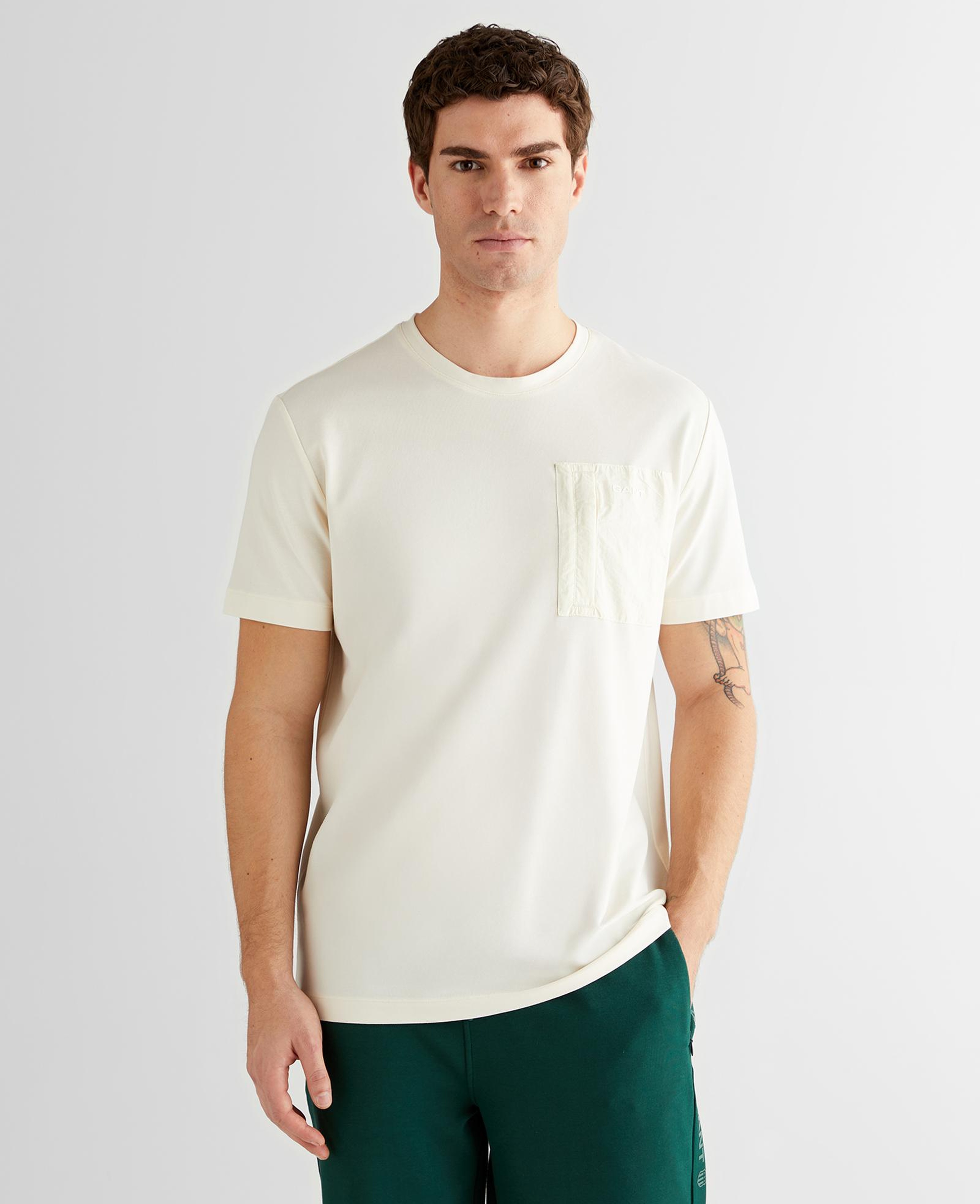 GANT Erkek Krem Regular Fit Bisiklet Yaka T-Shirt