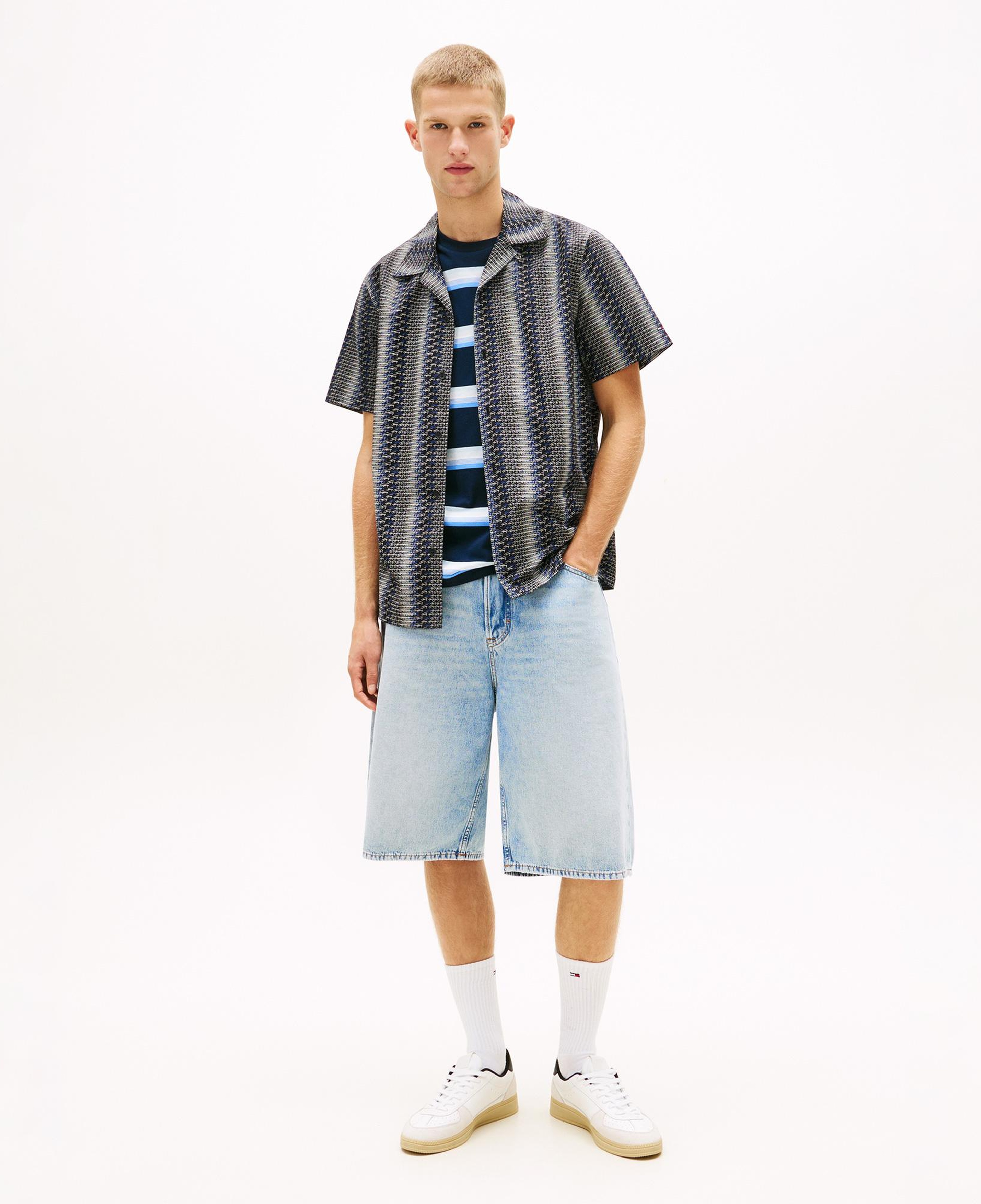 Tommy Hilfiger Regular Aop Camp Erkek Siyah Gömlek