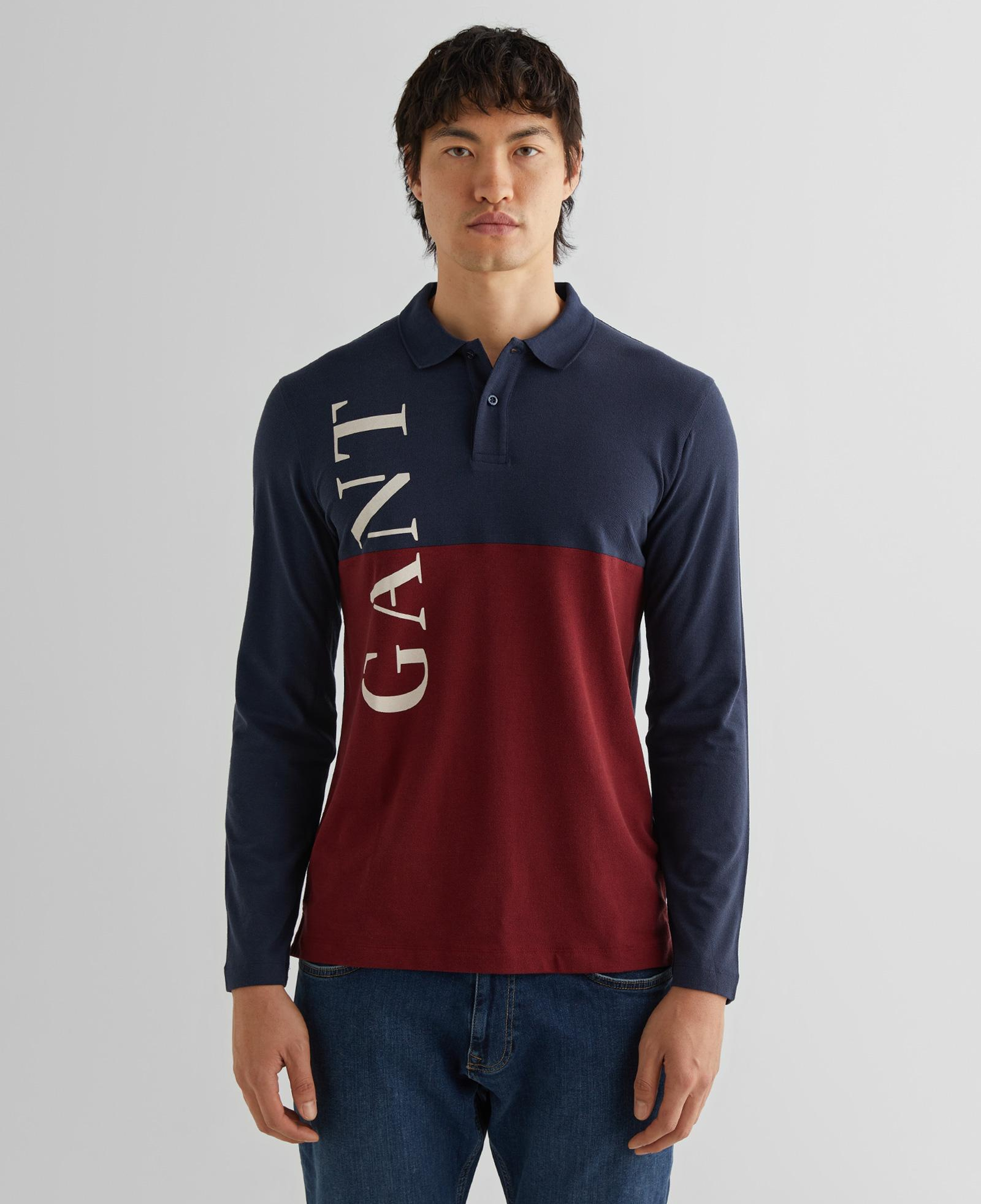 GANT Erkek Lacivert Regular Fit Renk Bloklu Logolu Polo