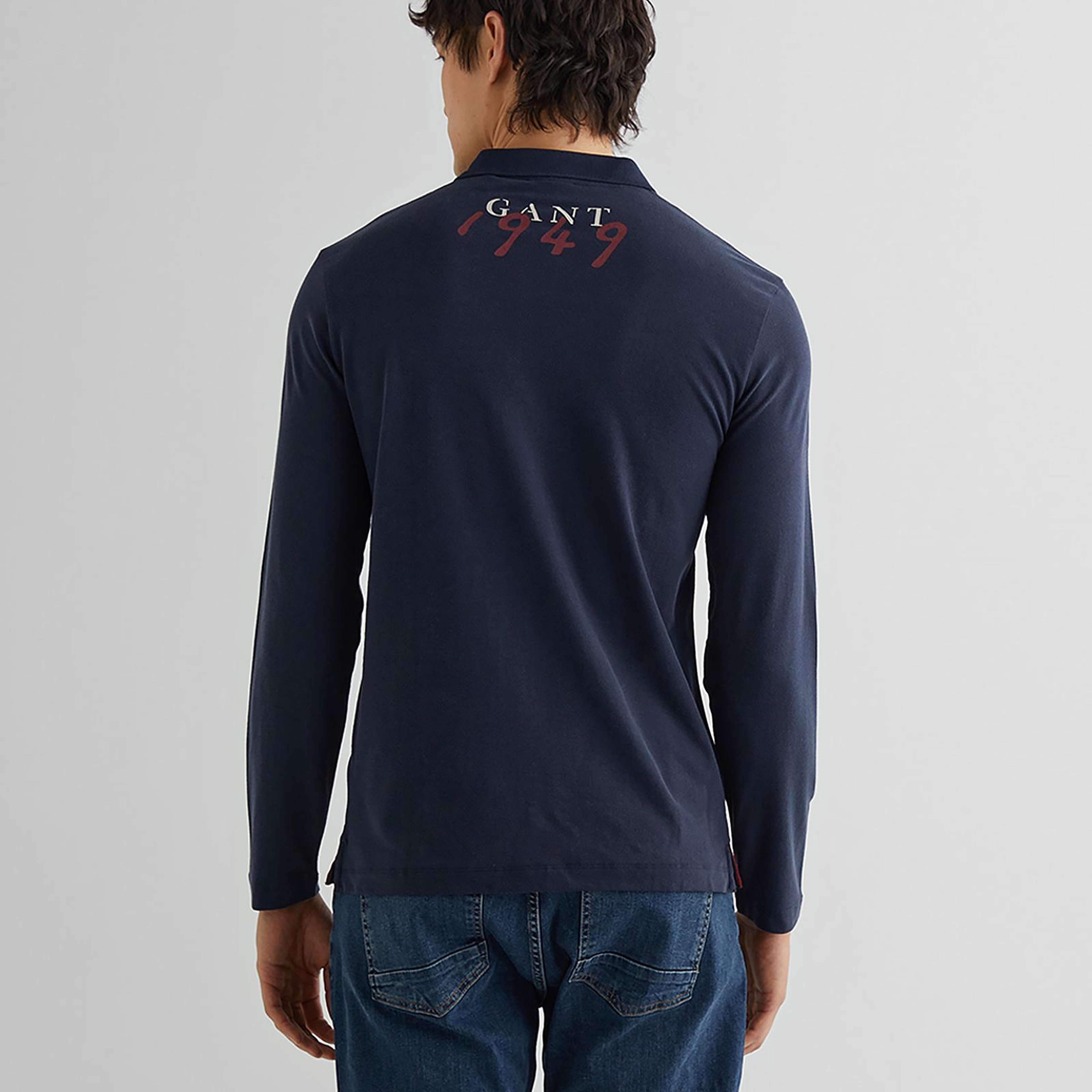 GANT Erkek Lacivert Regular Fit Renk Bloklu Logolu Polo
