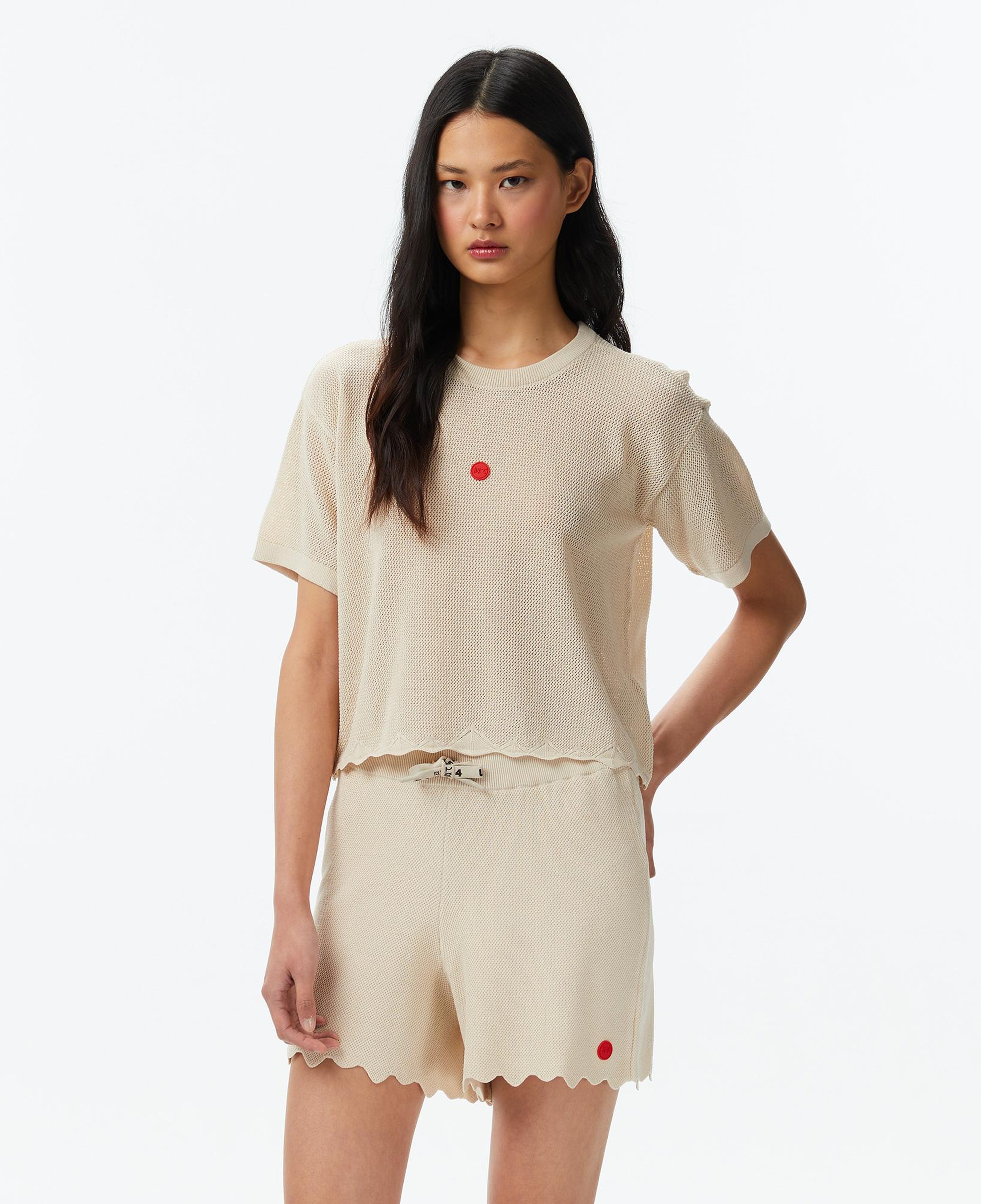 UNITED4 Crop Fit Kadın Krem Triko