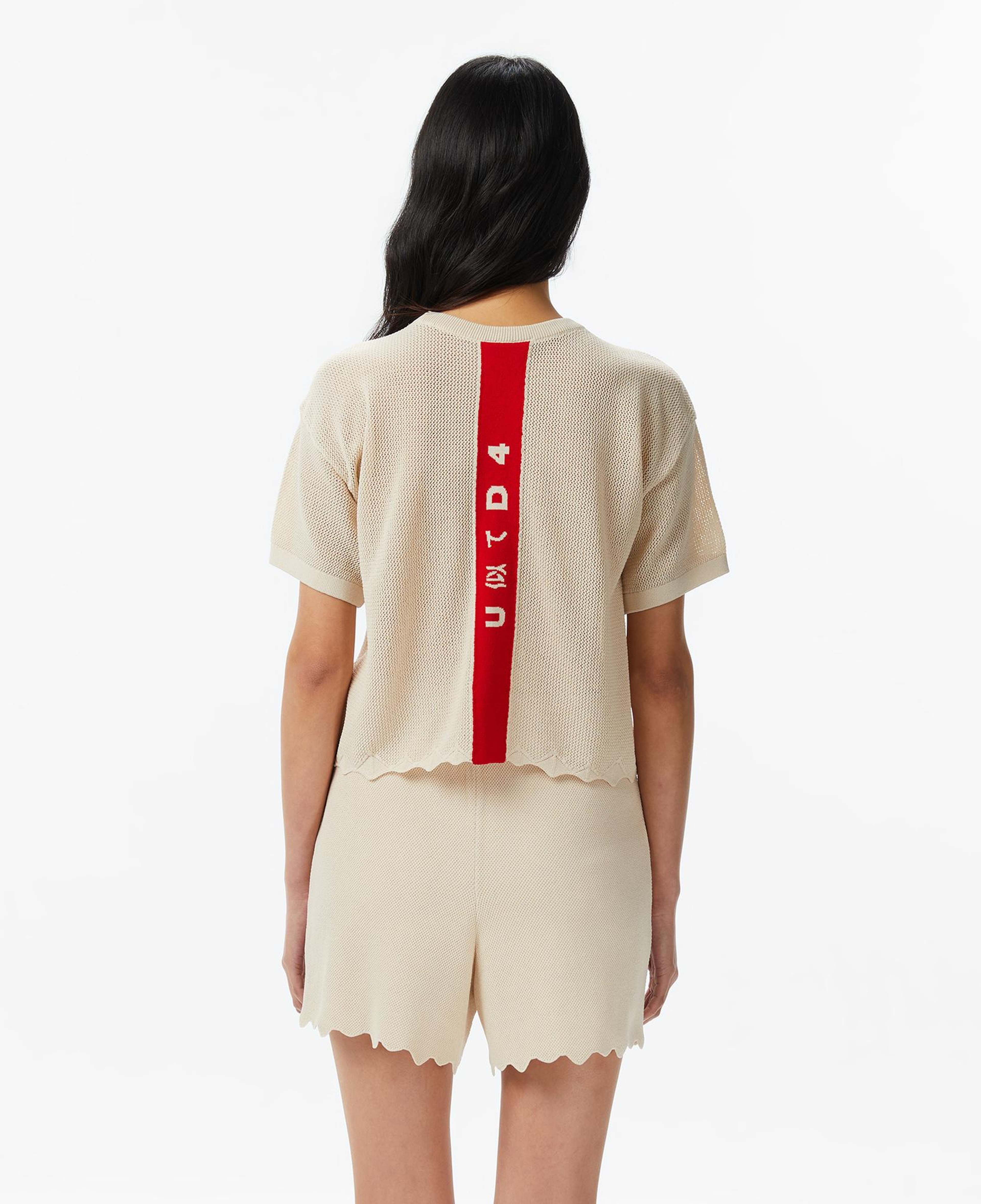 UNITED4 Crop Fit Kadın Krem Triko