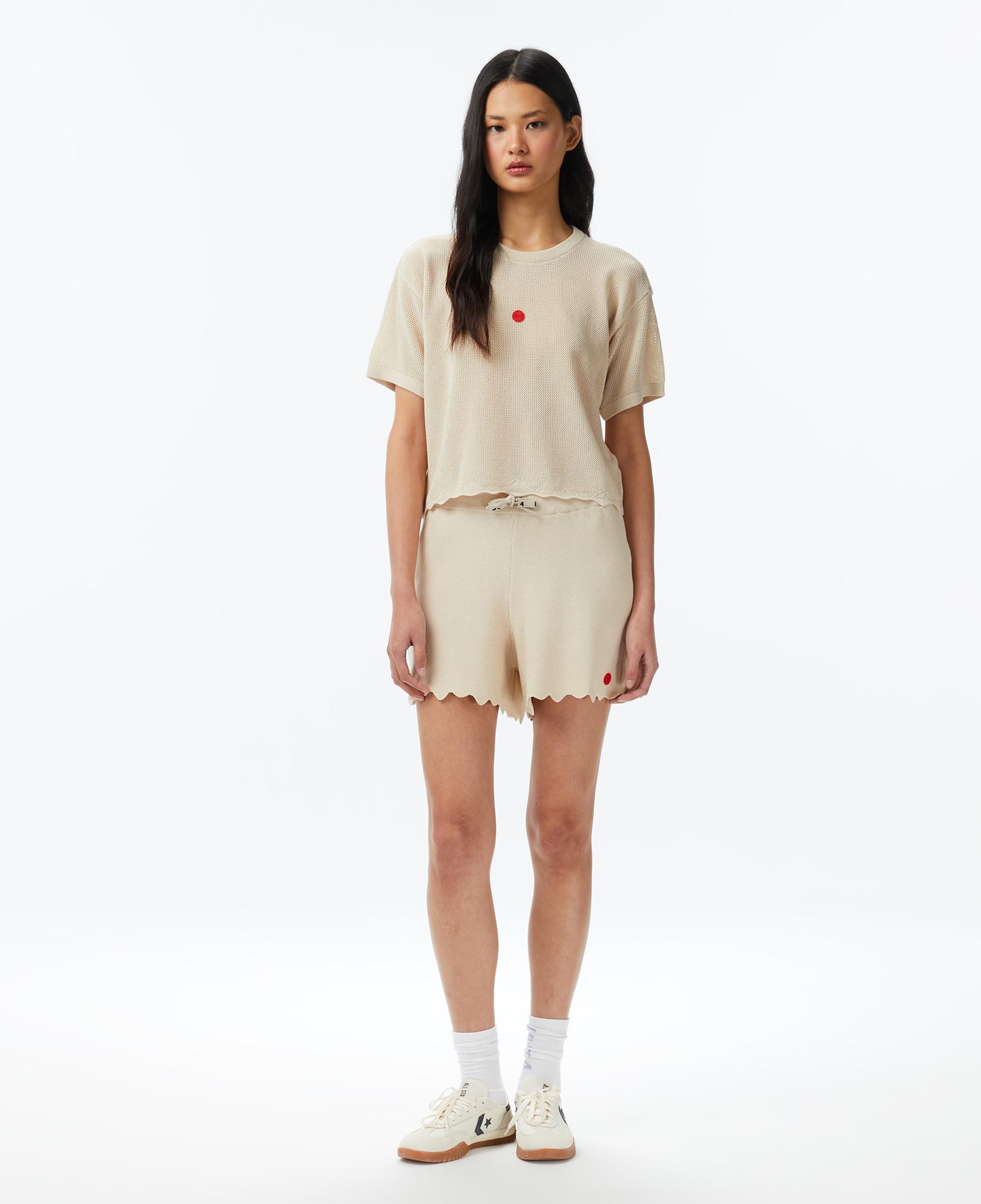 UNITED4 Crop Fit Kadın Krem Triko