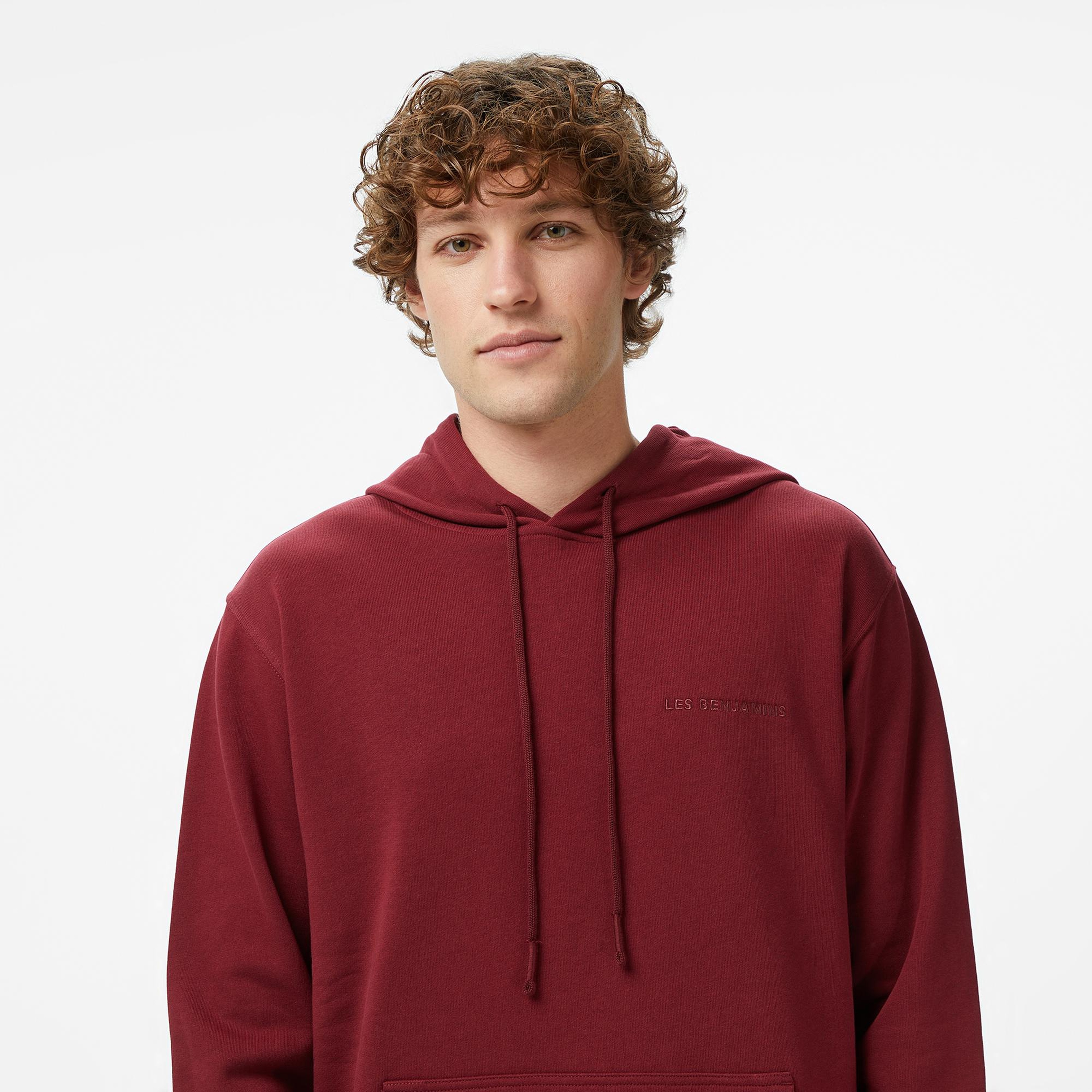 Les Benjamins Essentials 302 Erkek Bordo Sweatshirt