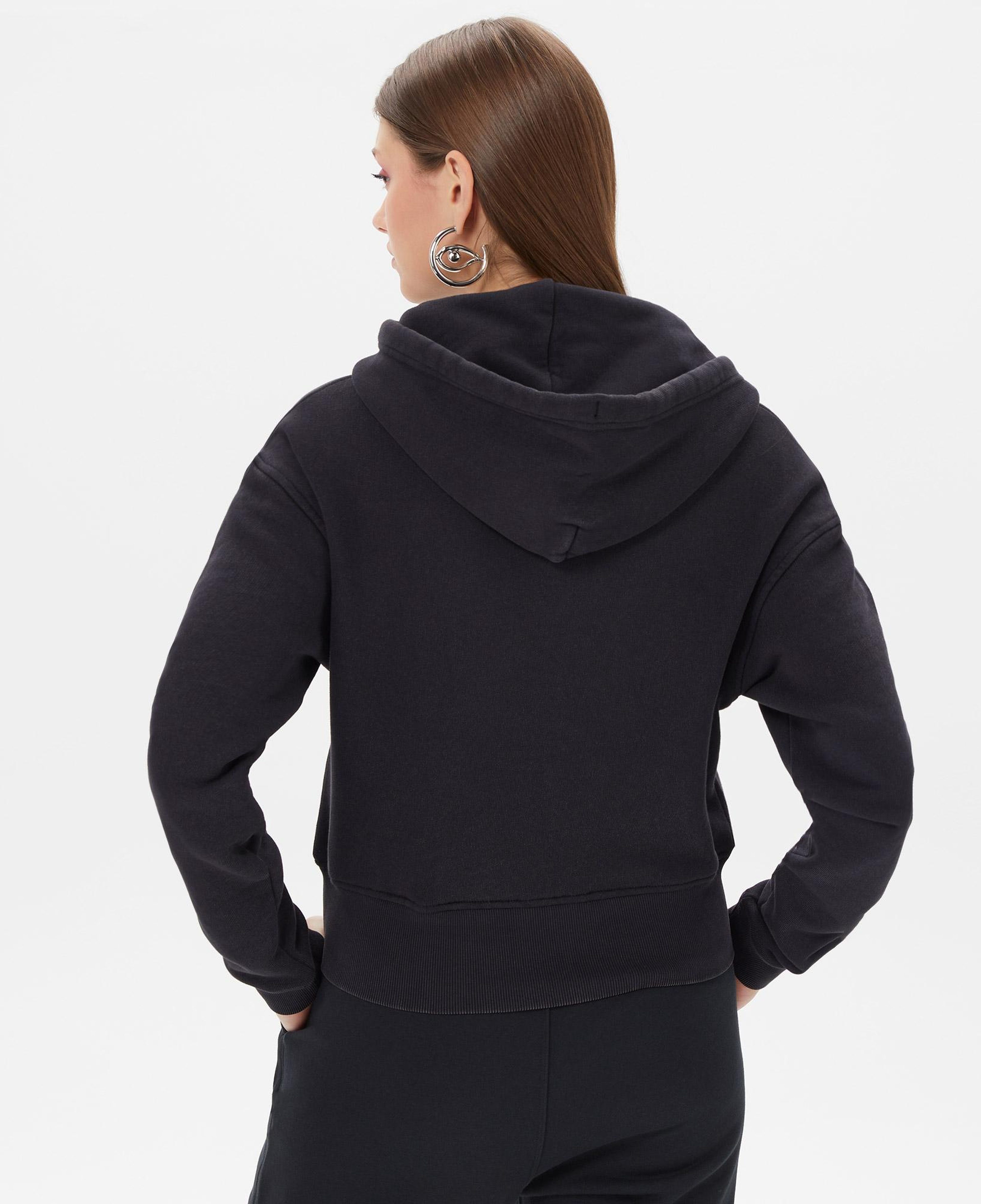 Tommy Hilfiger Crop Grunge Kadın Siyah Hoodie
