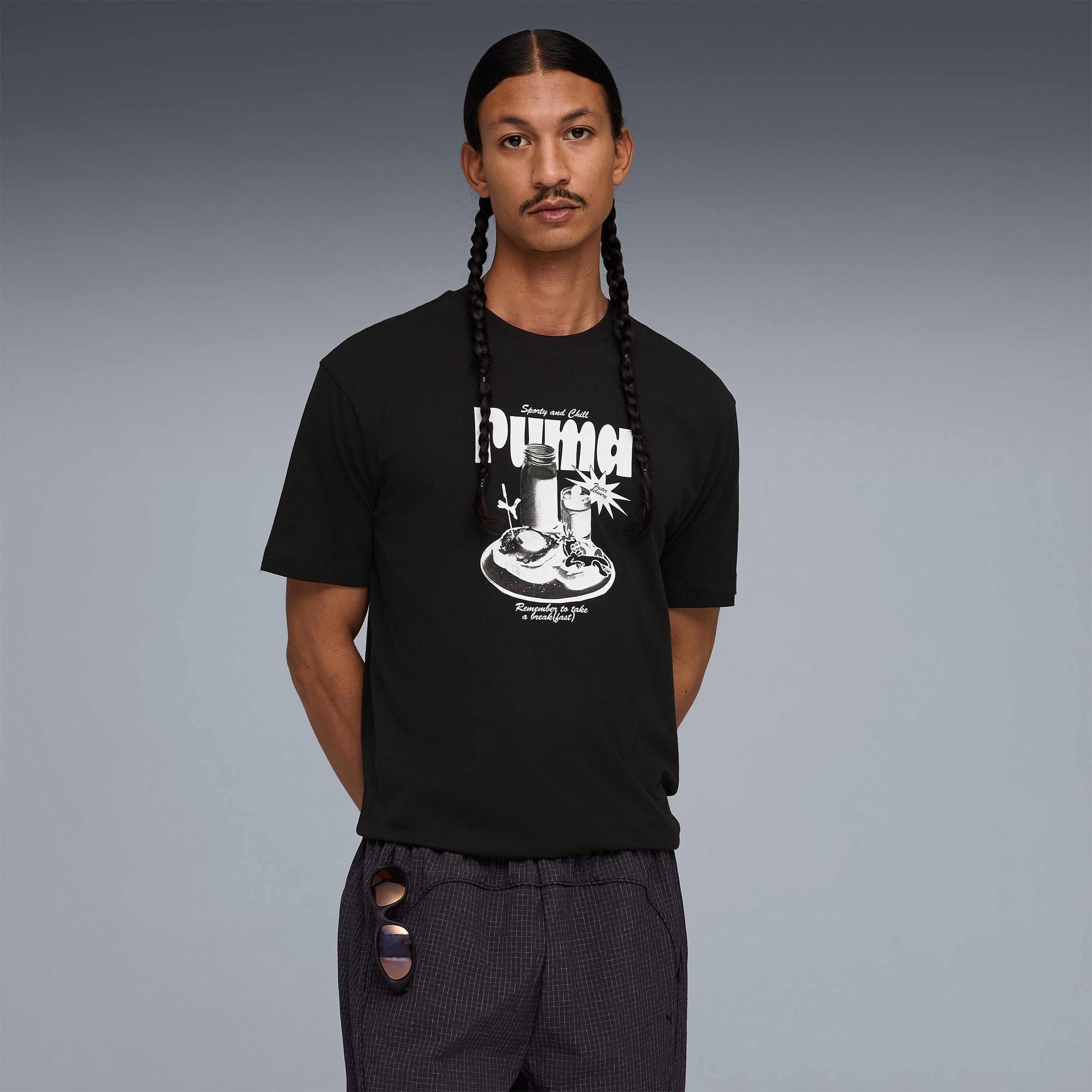 Puma Graphic  Erkek Siyah T-Shirt