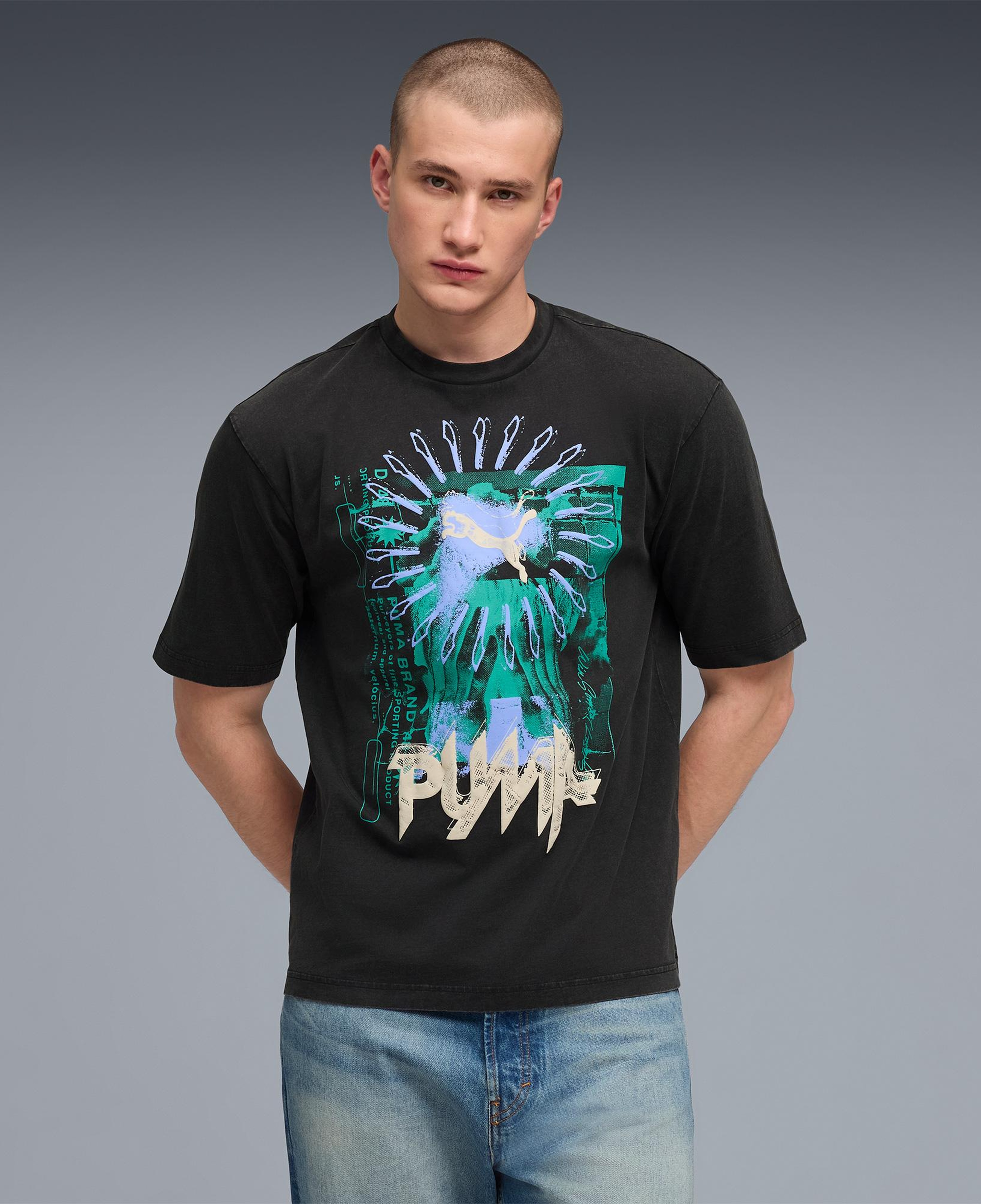 Puma Graphic  Erkek Siyah T-Shirt