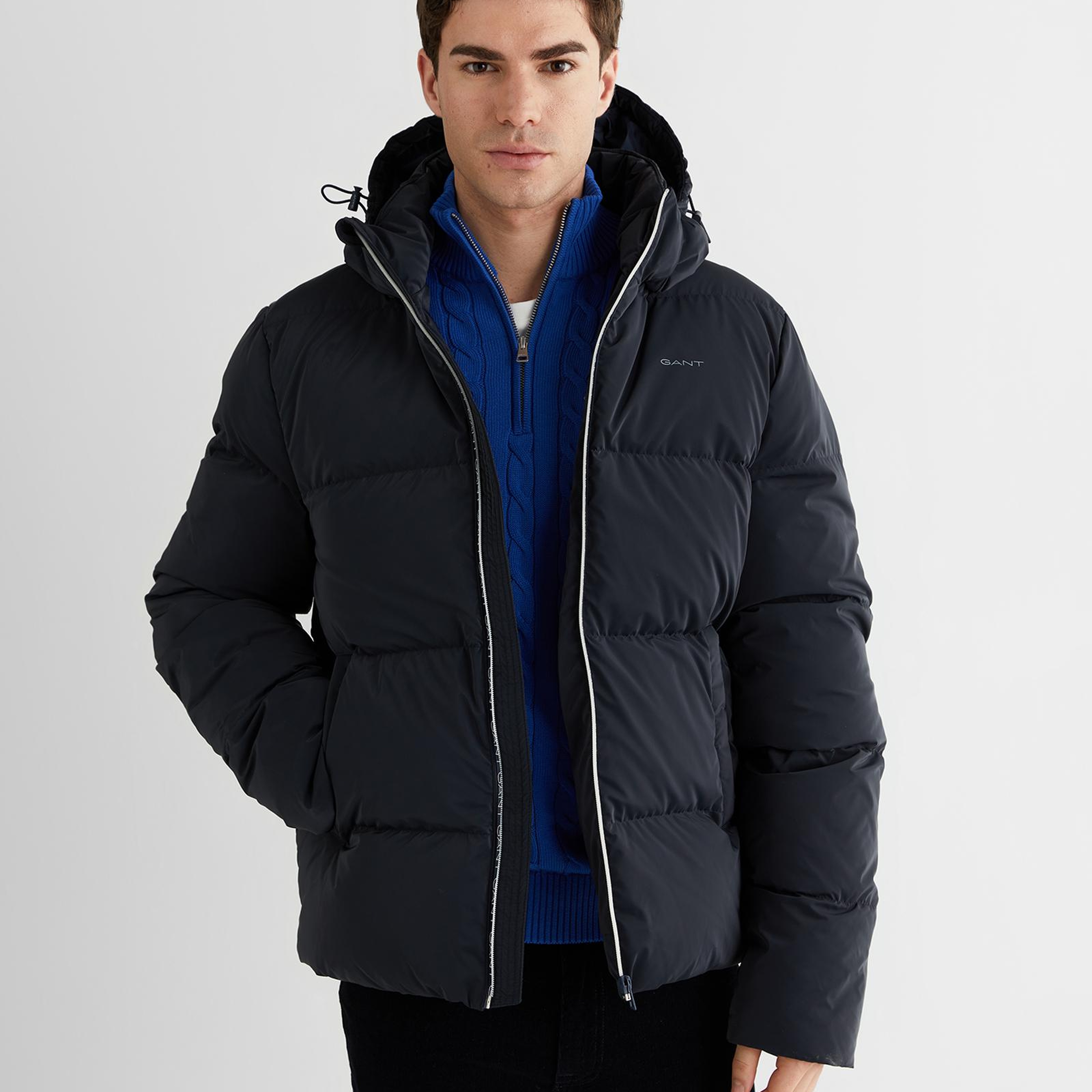 GANT Erkek Lacivert Regular Fit Fermuarlı Mont