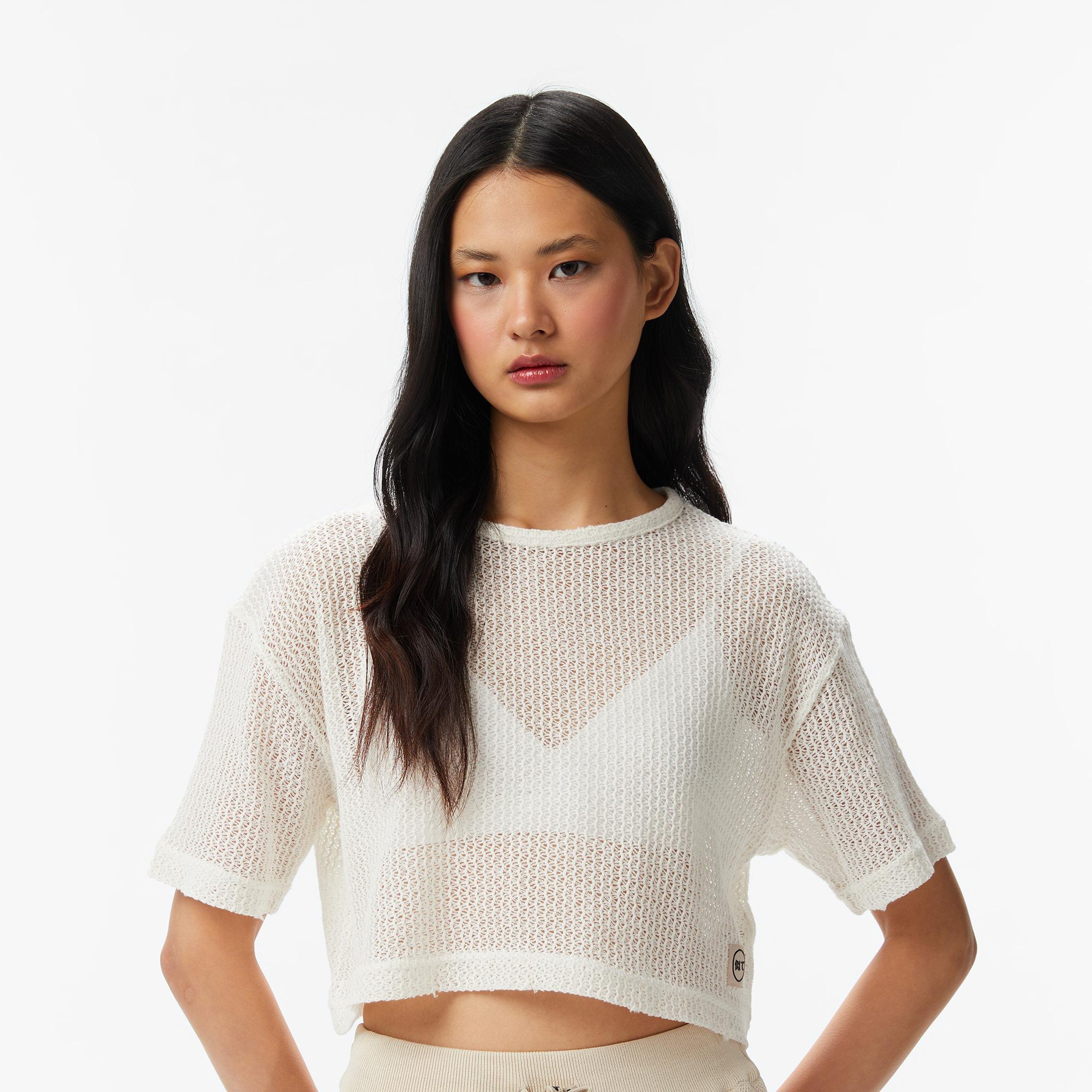 UNITED4 Regular Fit Kadın Bej T-Shirt