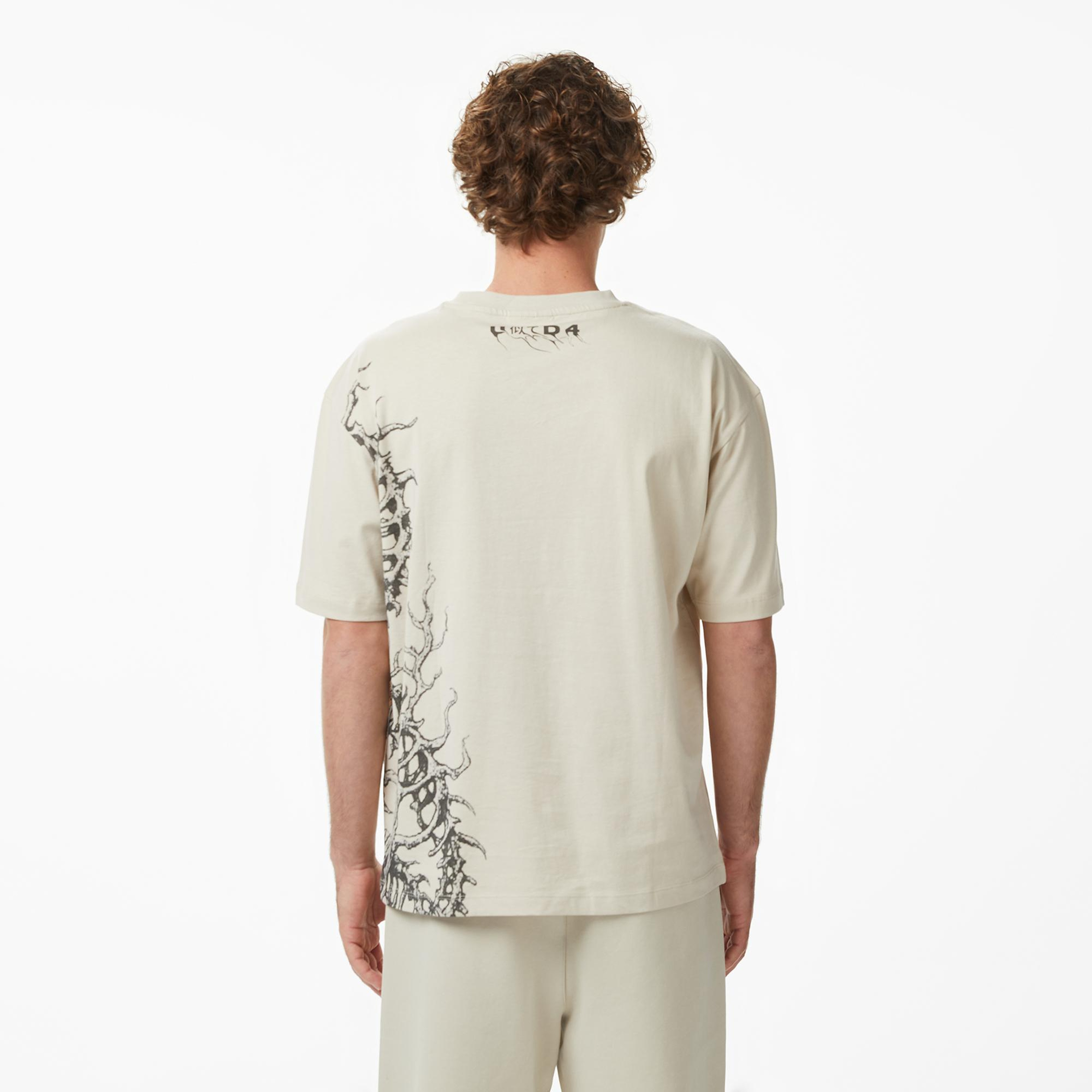 UNITED4 Regular Fit Erkek Krem T-Shirt