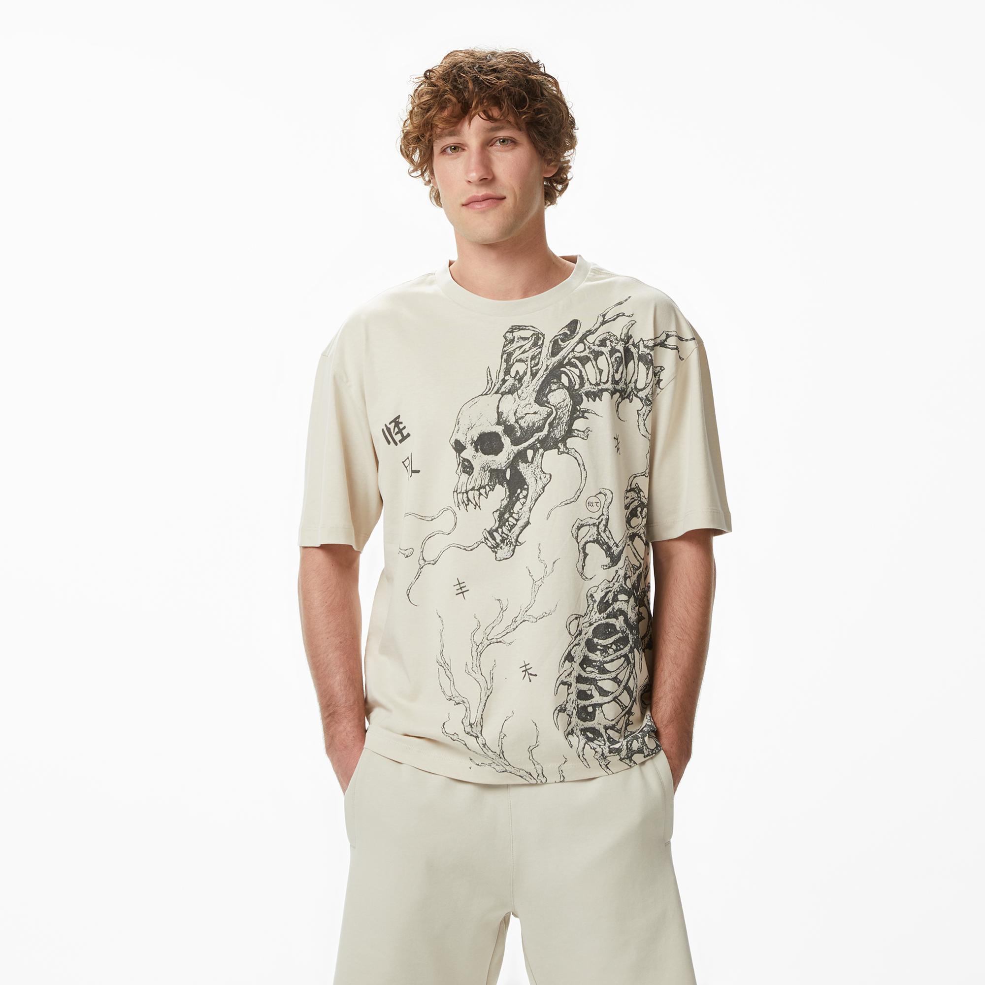 UNITED4 Regular Fit Erkek Krem T-Shirt