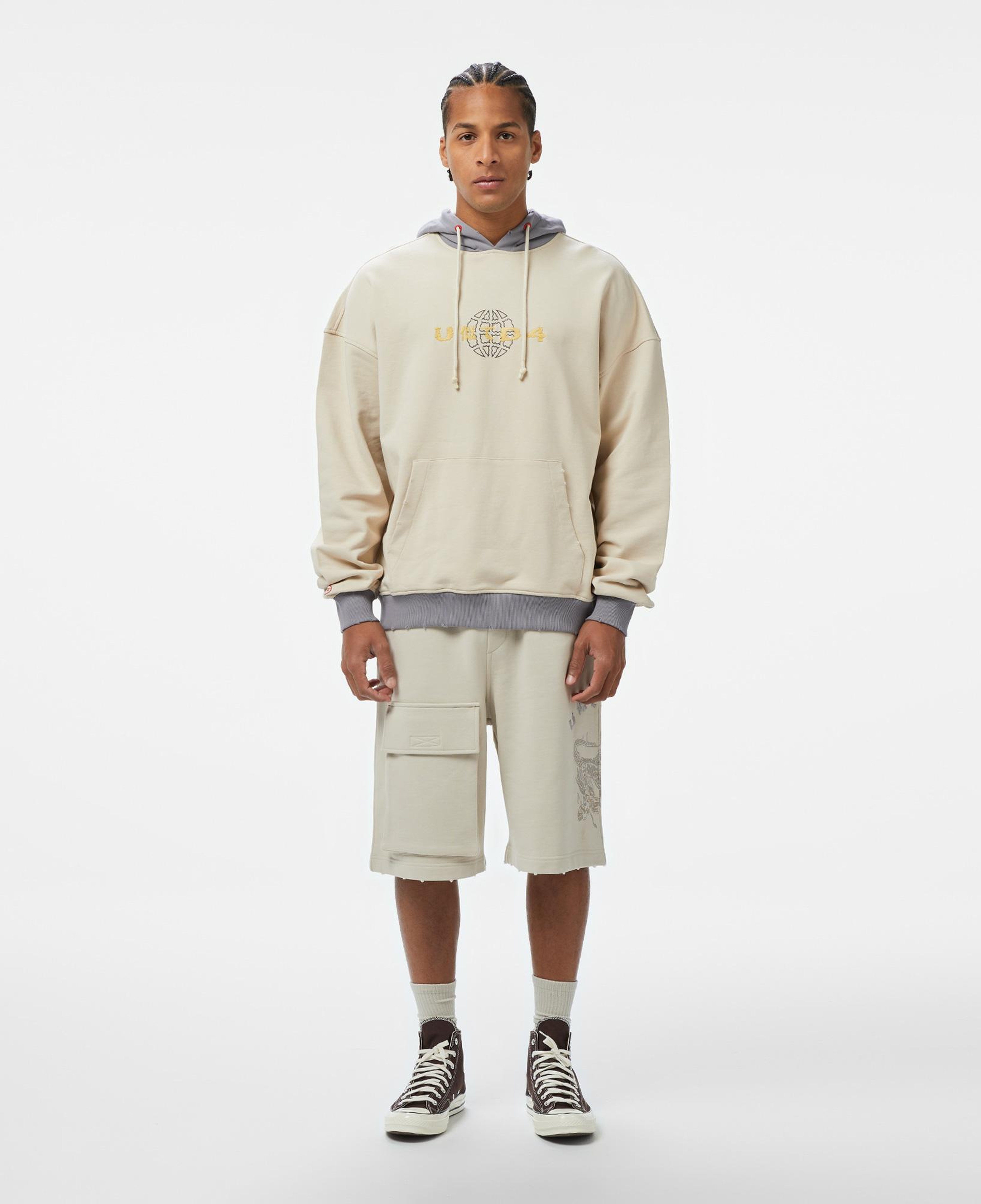 UNITED4 Zaki Erkek Krem Hoodie