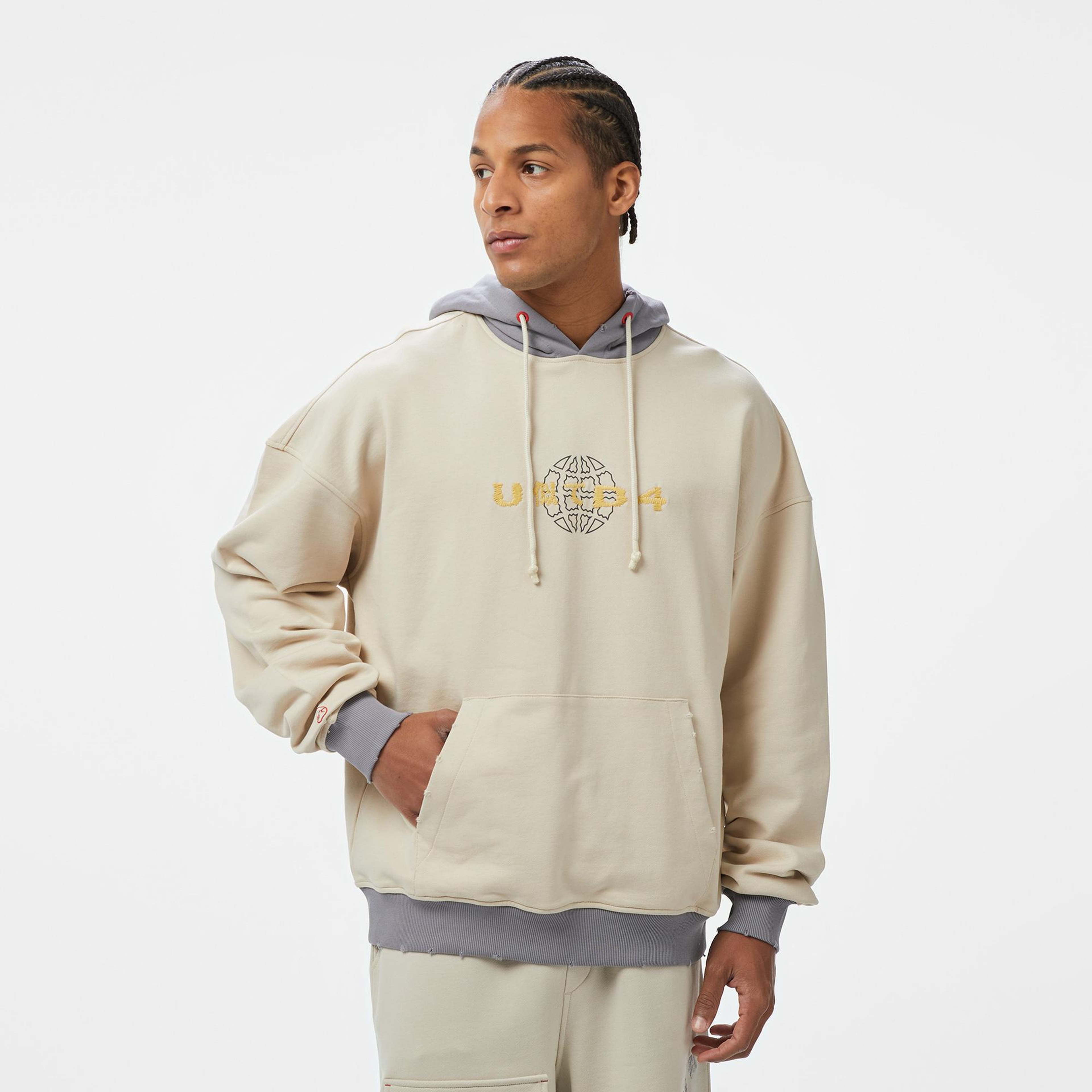 UNITED4 Zaki Erkek Krem Hoodie