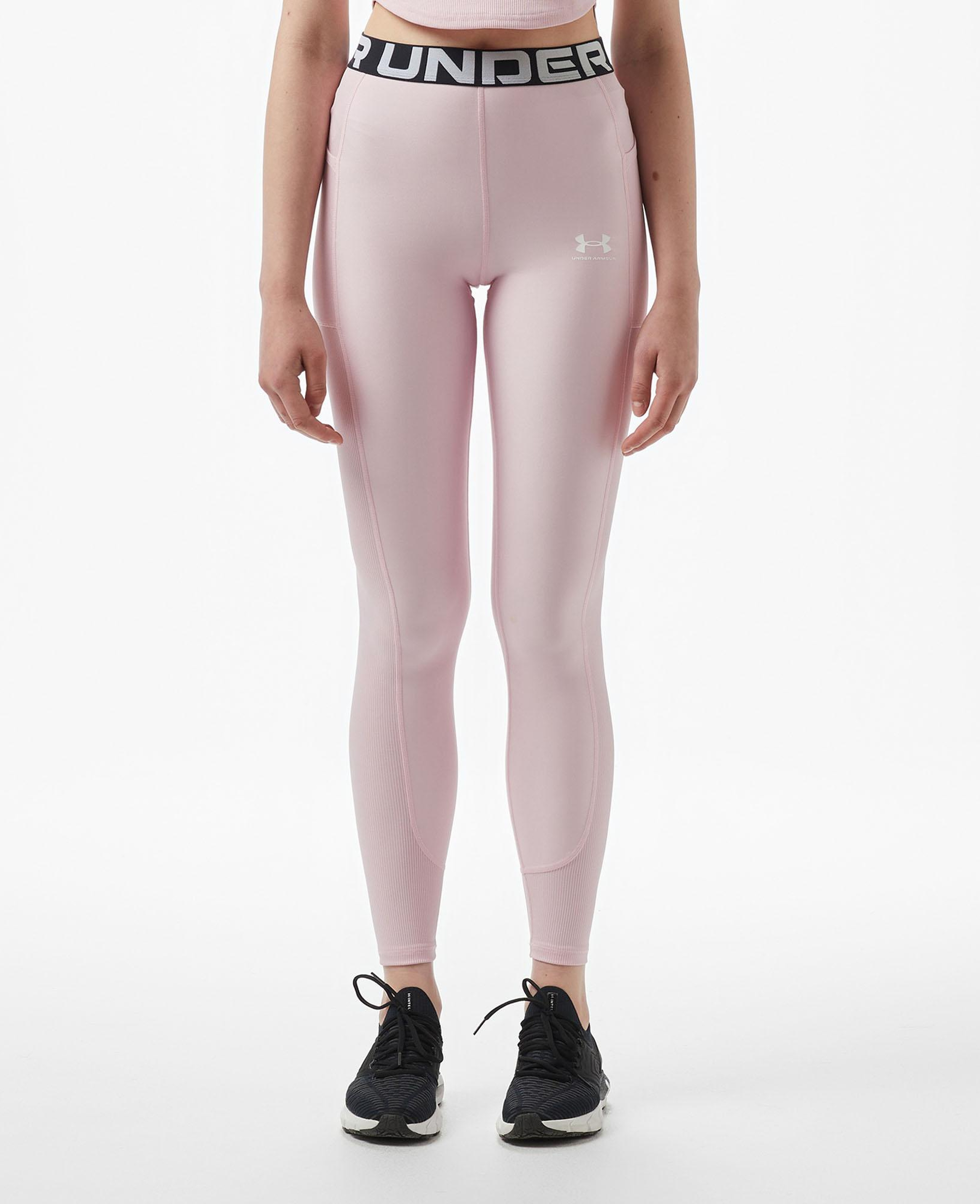 Under Armour Heatgear Rib Legging Kadın Pembe Antrenman Taytı