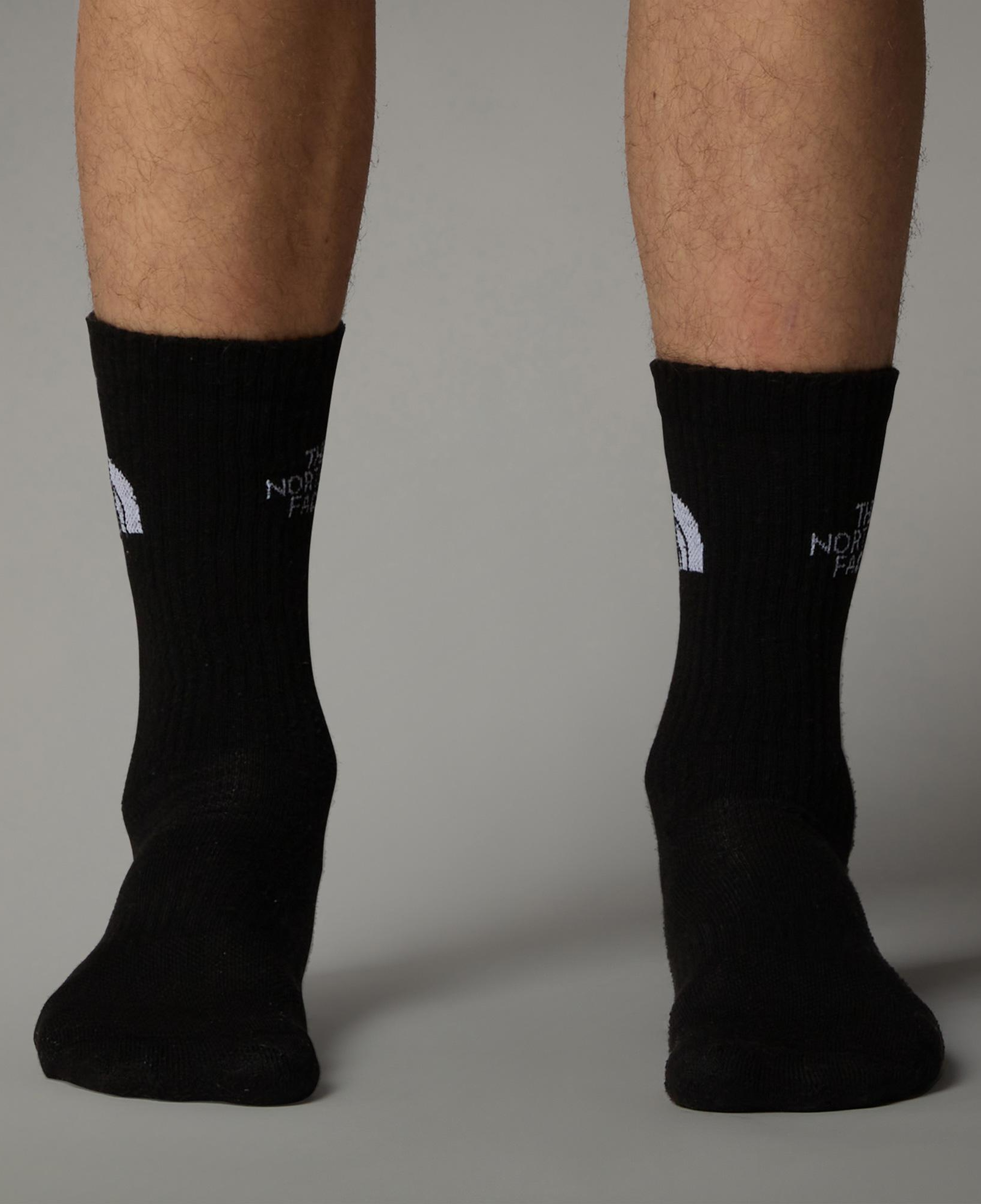The North Face Multi Sport Cush Crew Sock 3lü Unisex Siyah Koşu Çorabı