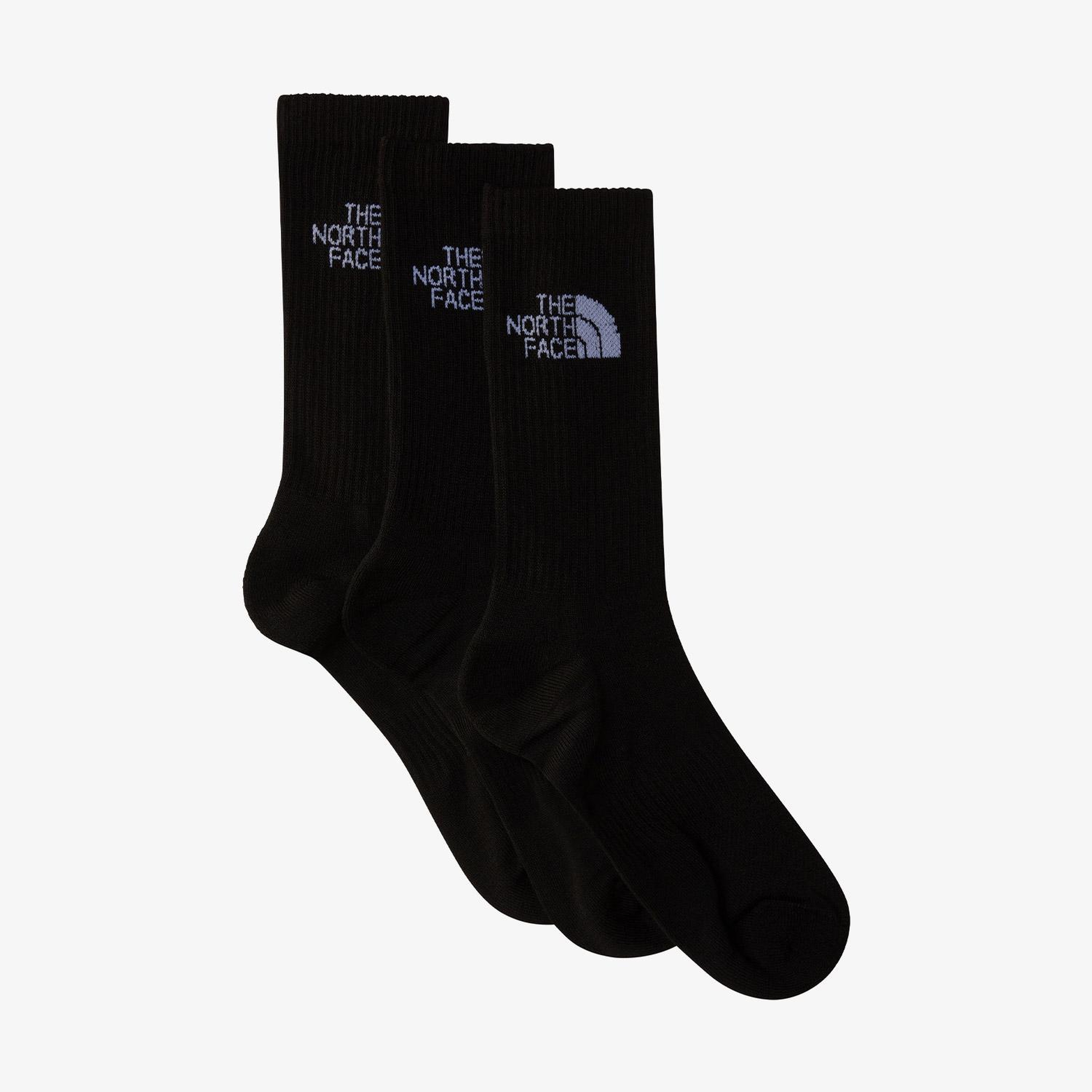 The North Face Multi Sport Cush Crew Sock 3lü Unisex Siyah Koşu Çorabı