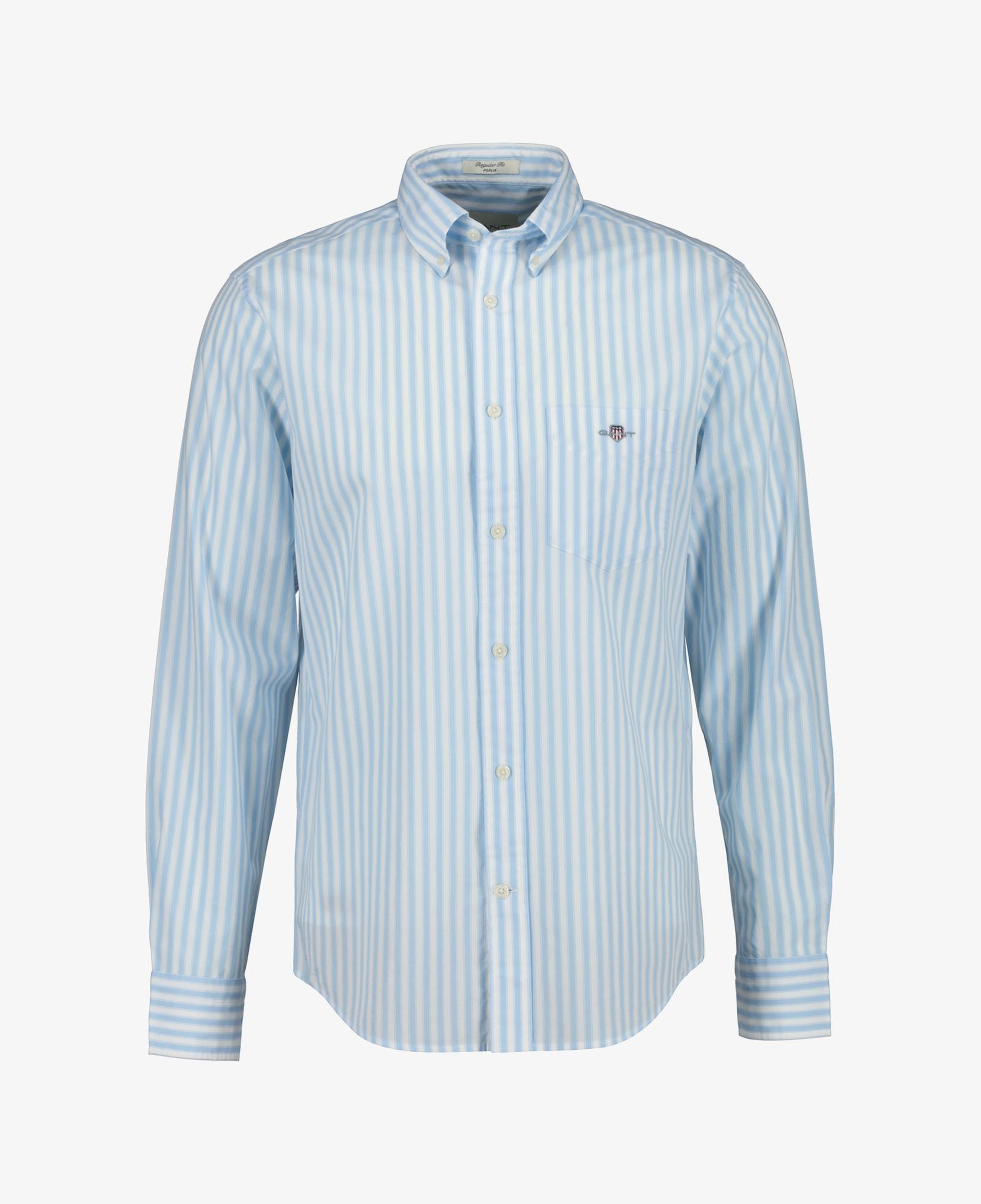 GANT Erkek Mavi Regular Fit Çizgili Logolu Gömlek