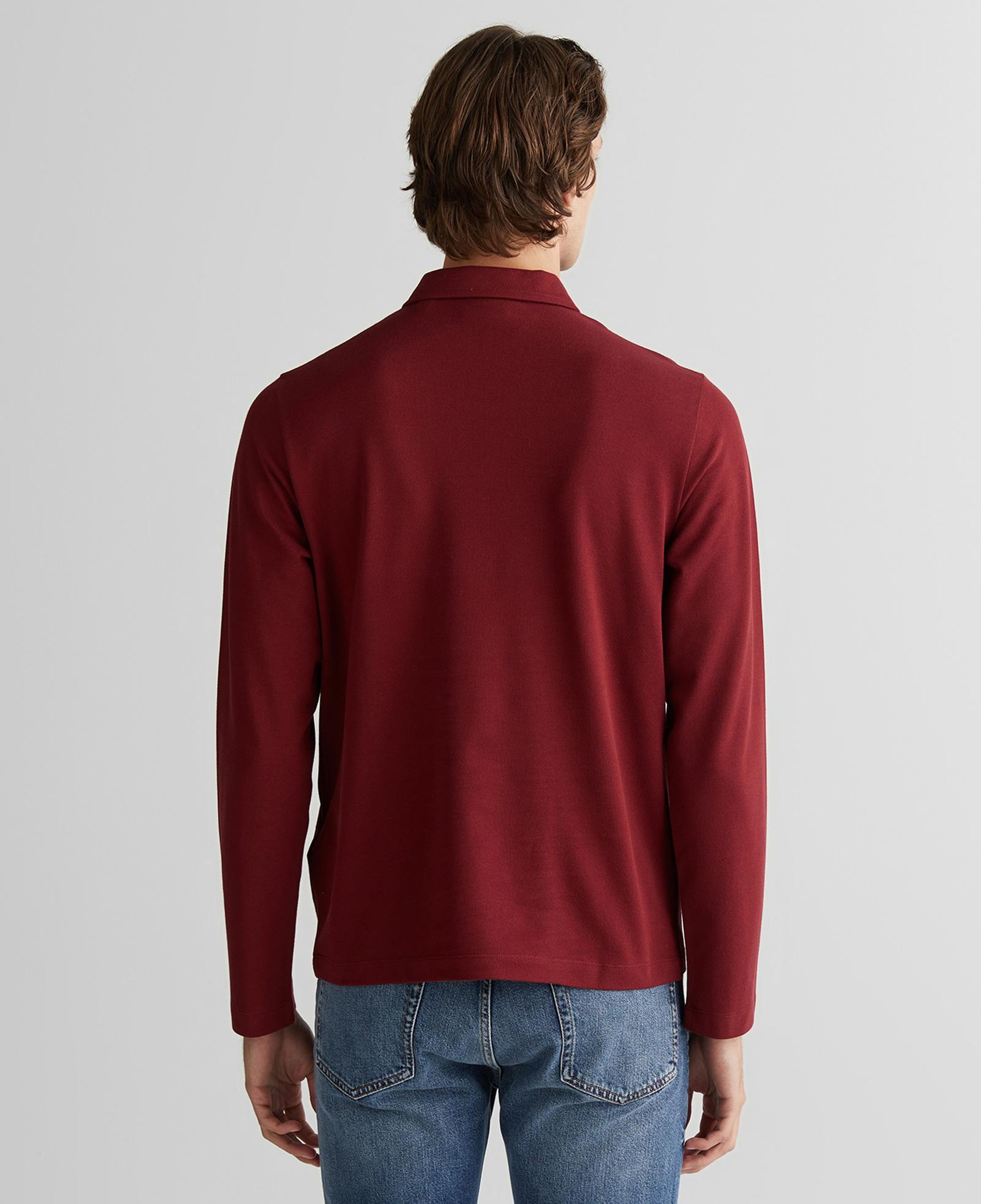GANT Erkek Bordo Slim Fit V Yaka Polo