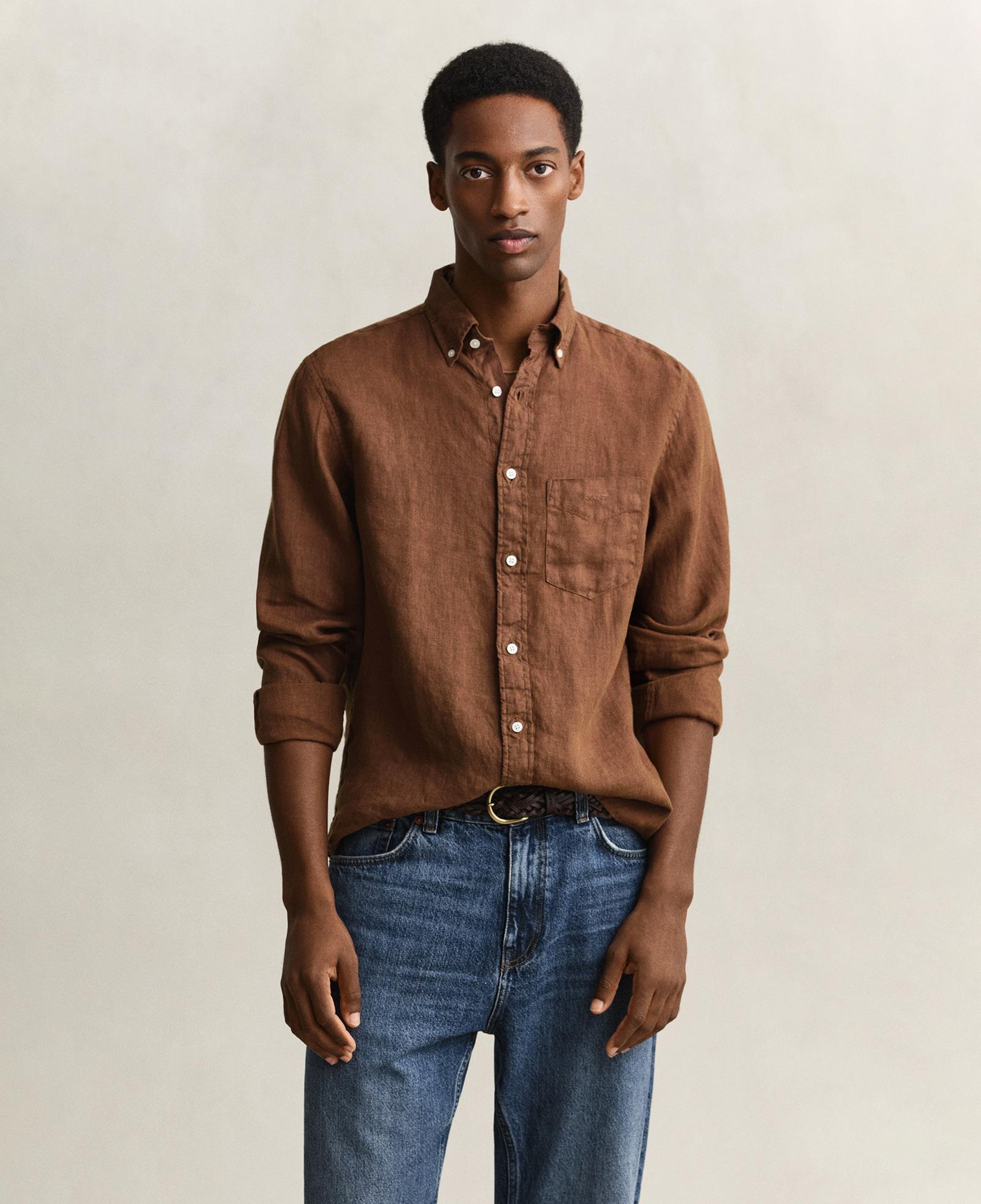 GANT Erkek Kahverengi Regular Fit Gömlek