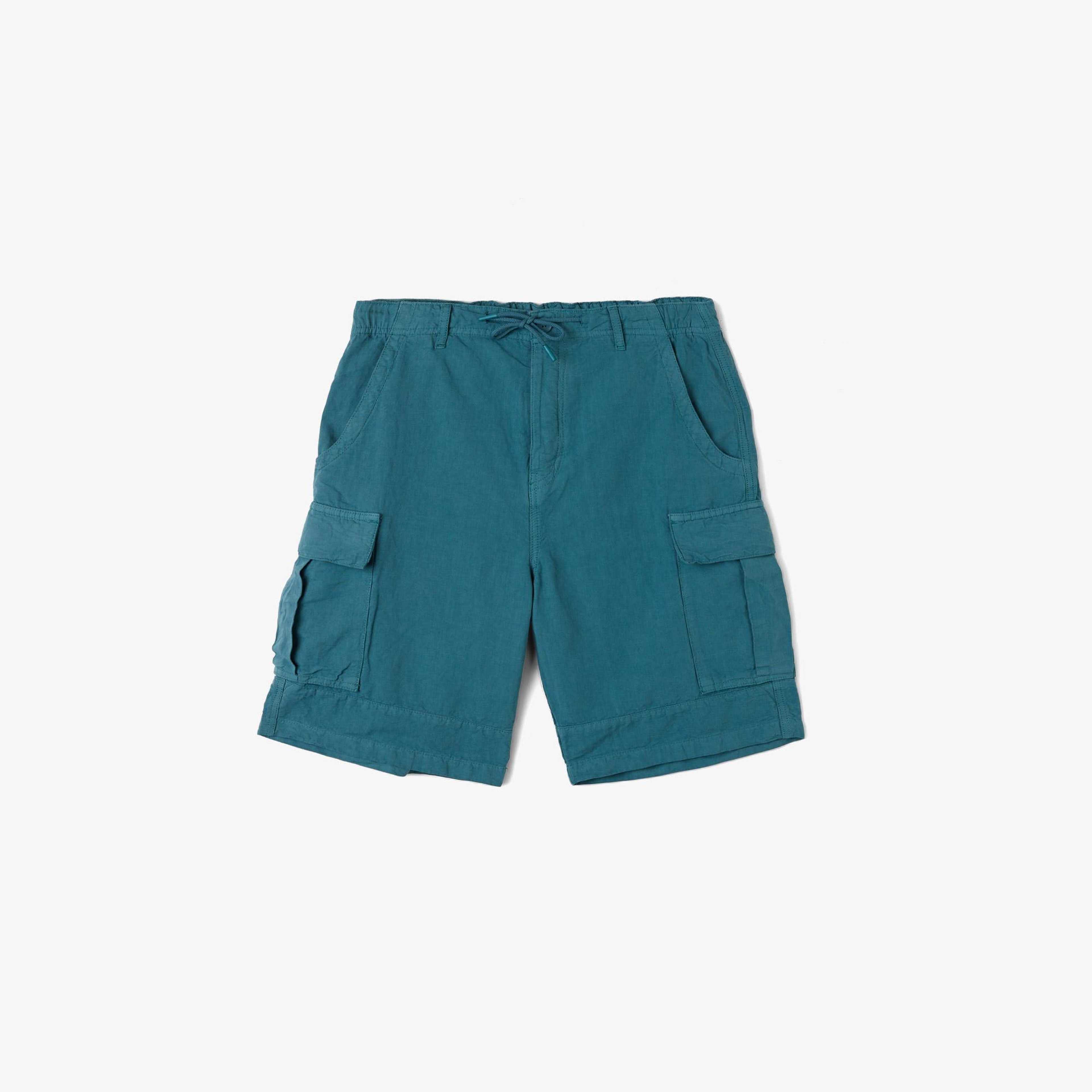 Erkek Relaxed Fit Mavi Bermuda