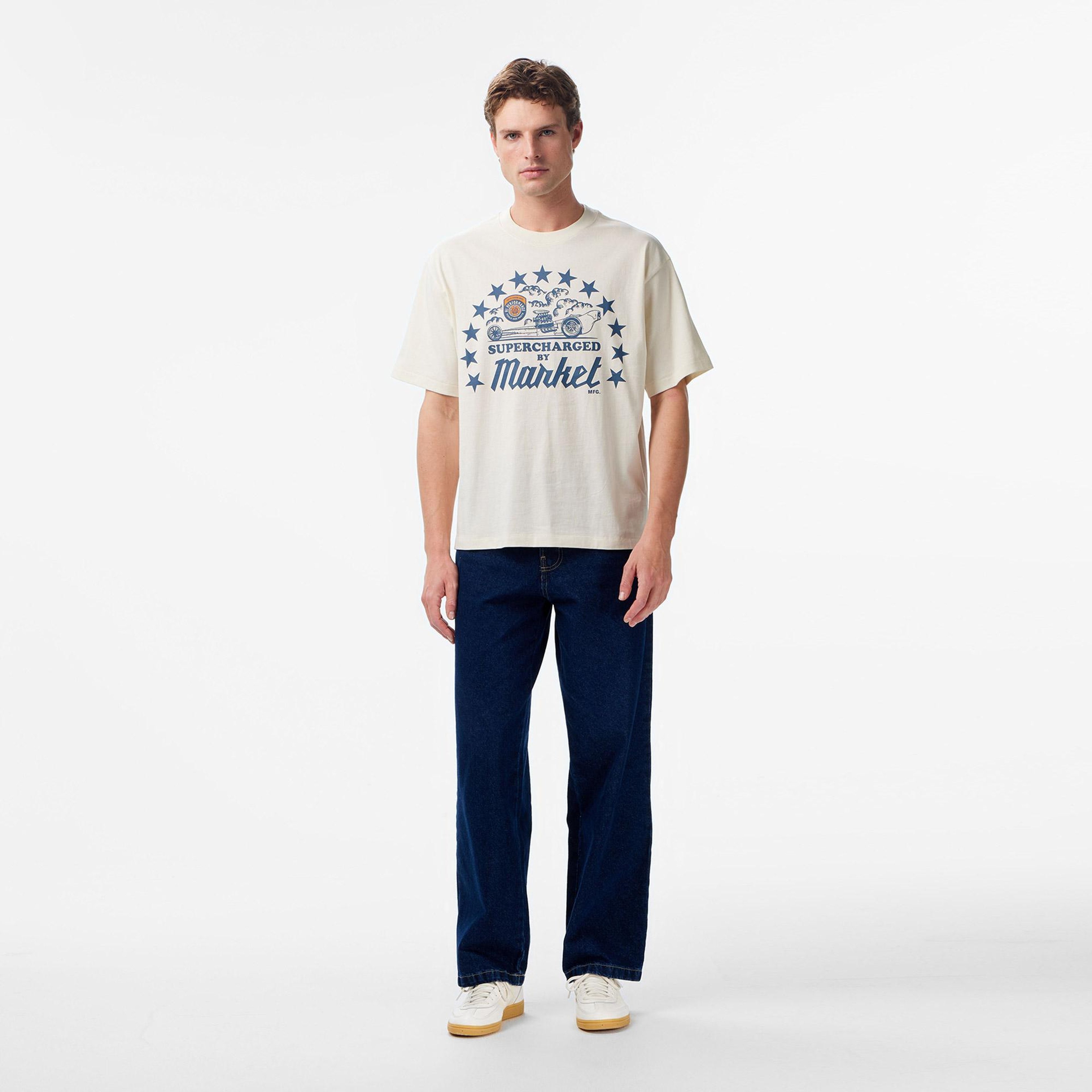 Market Supercharged Erkek Beyaz T-Shirt