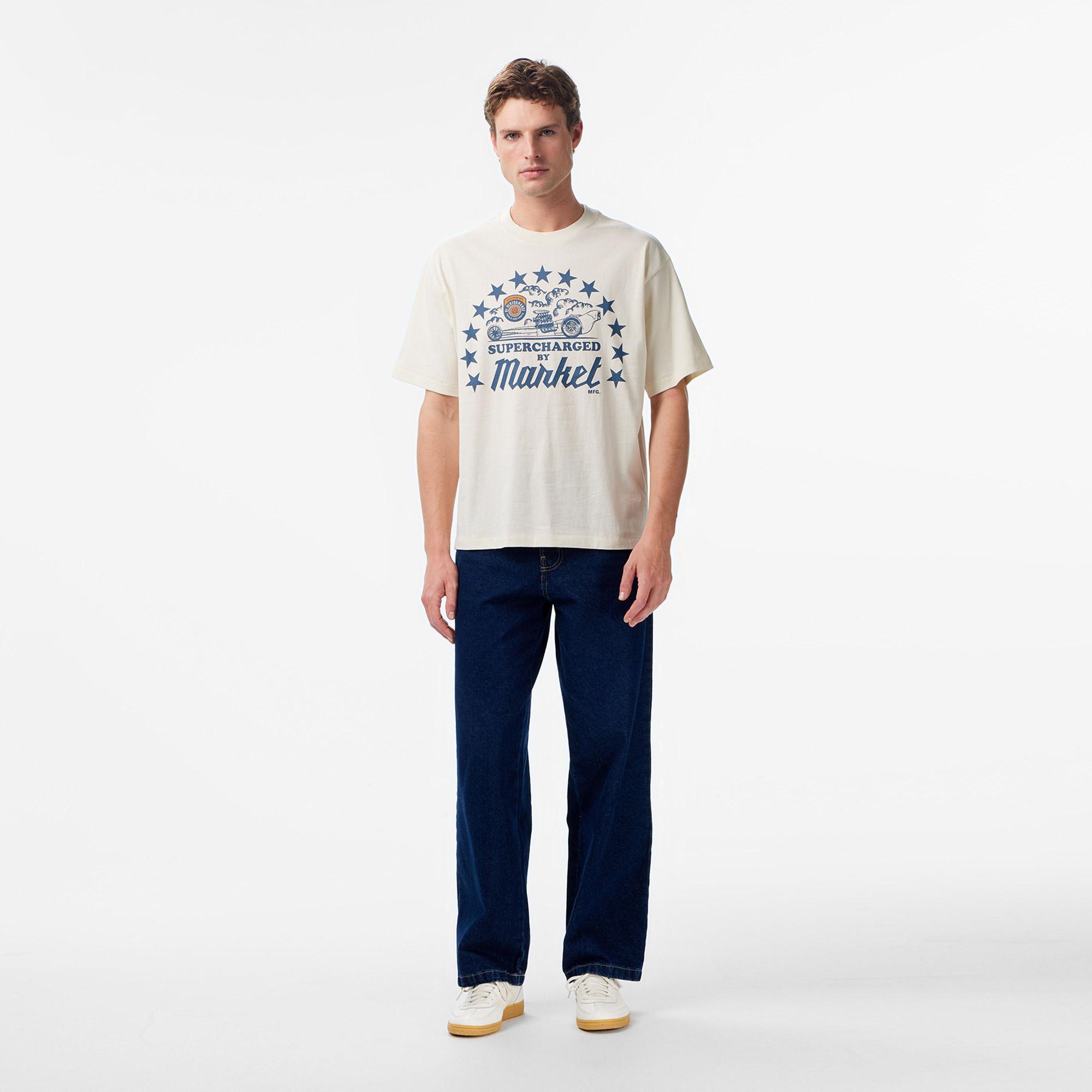 Market Supercharged Erkek Beyaz T-Shirt