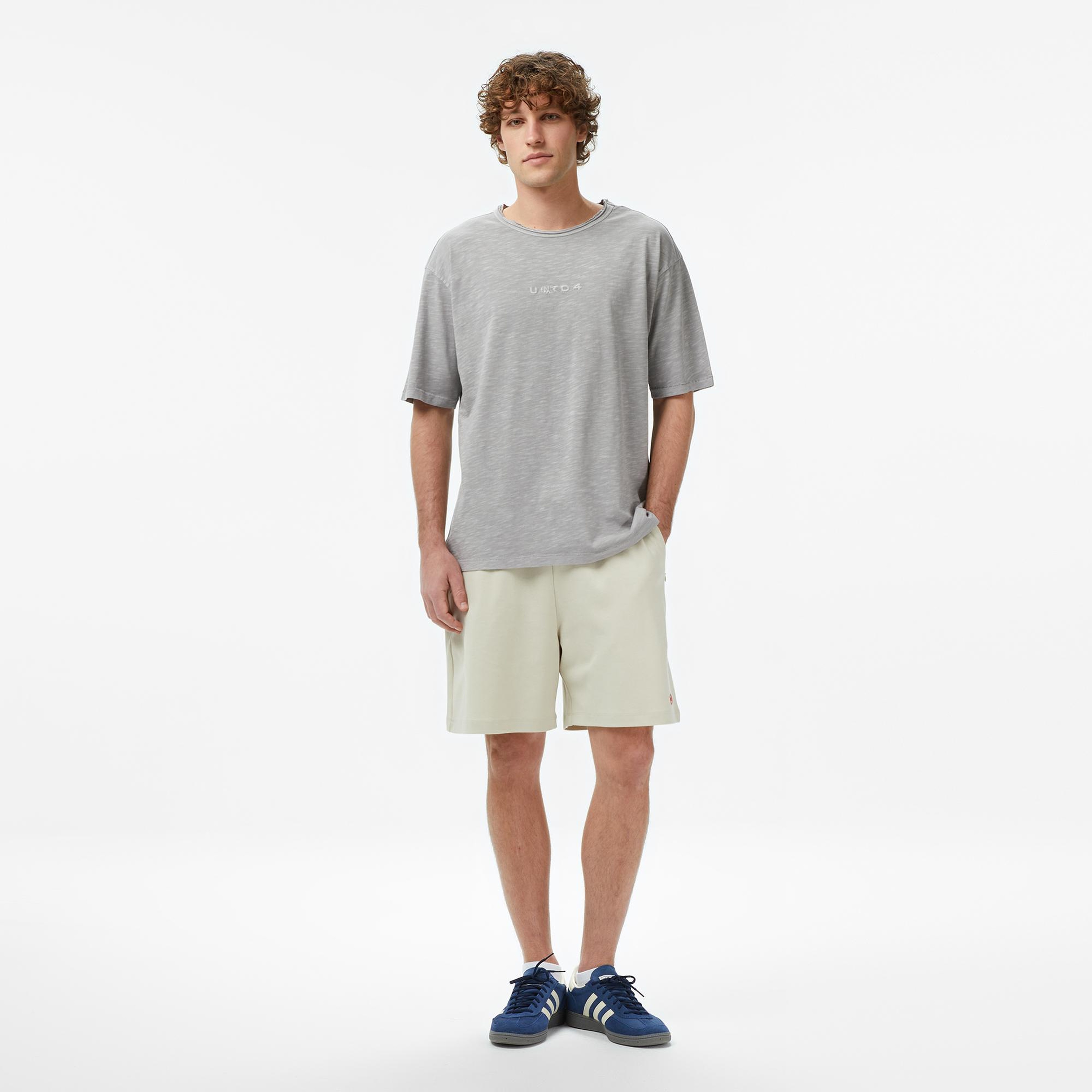 UNITED4 Regular Fit Erkek Krem Şort