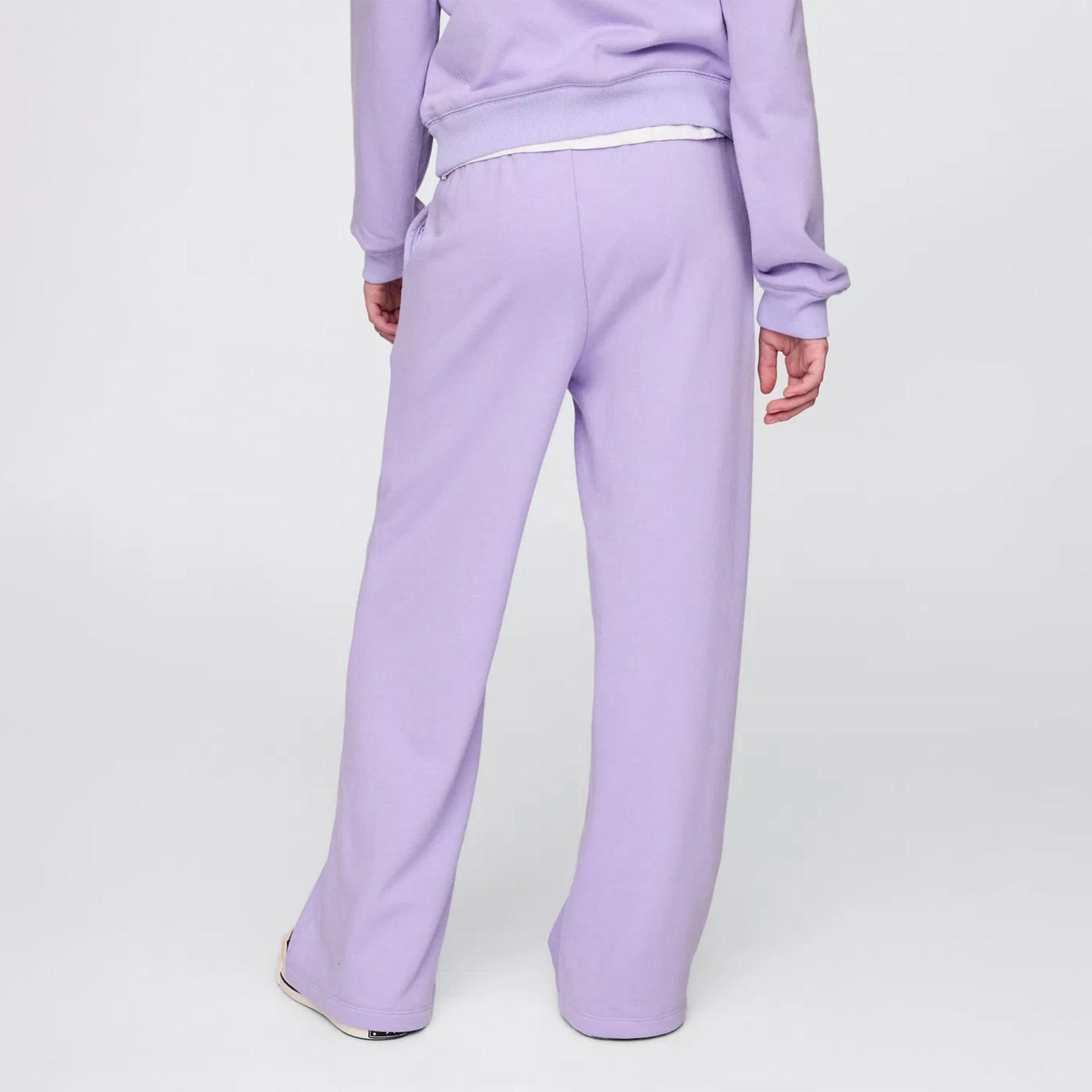 Gap Relaxed Fit Wide Leg Çocuk Mor Eşofman Altı