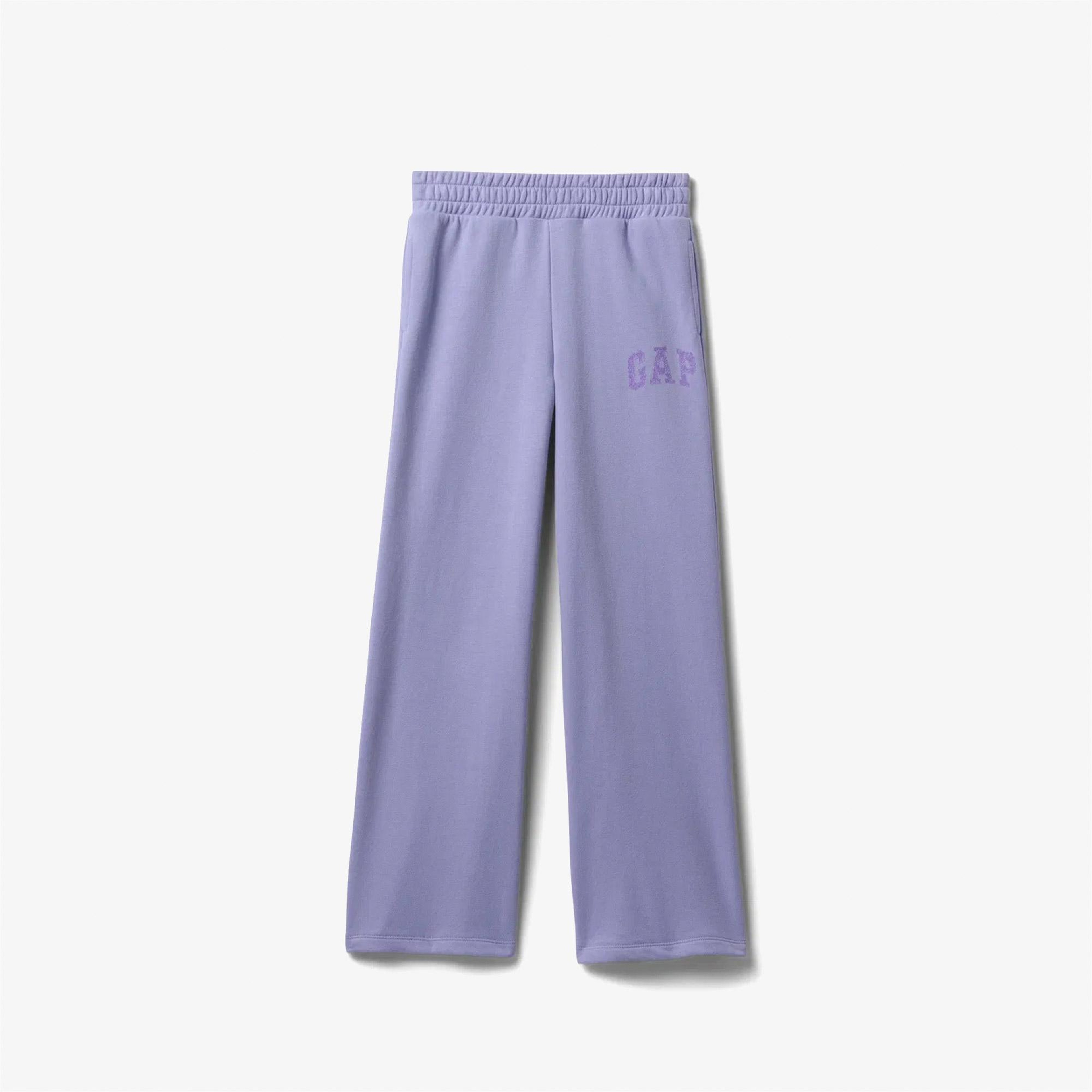 Gap Relaxed Fit Wide Leg Çocuk Mor Eşofman Altı