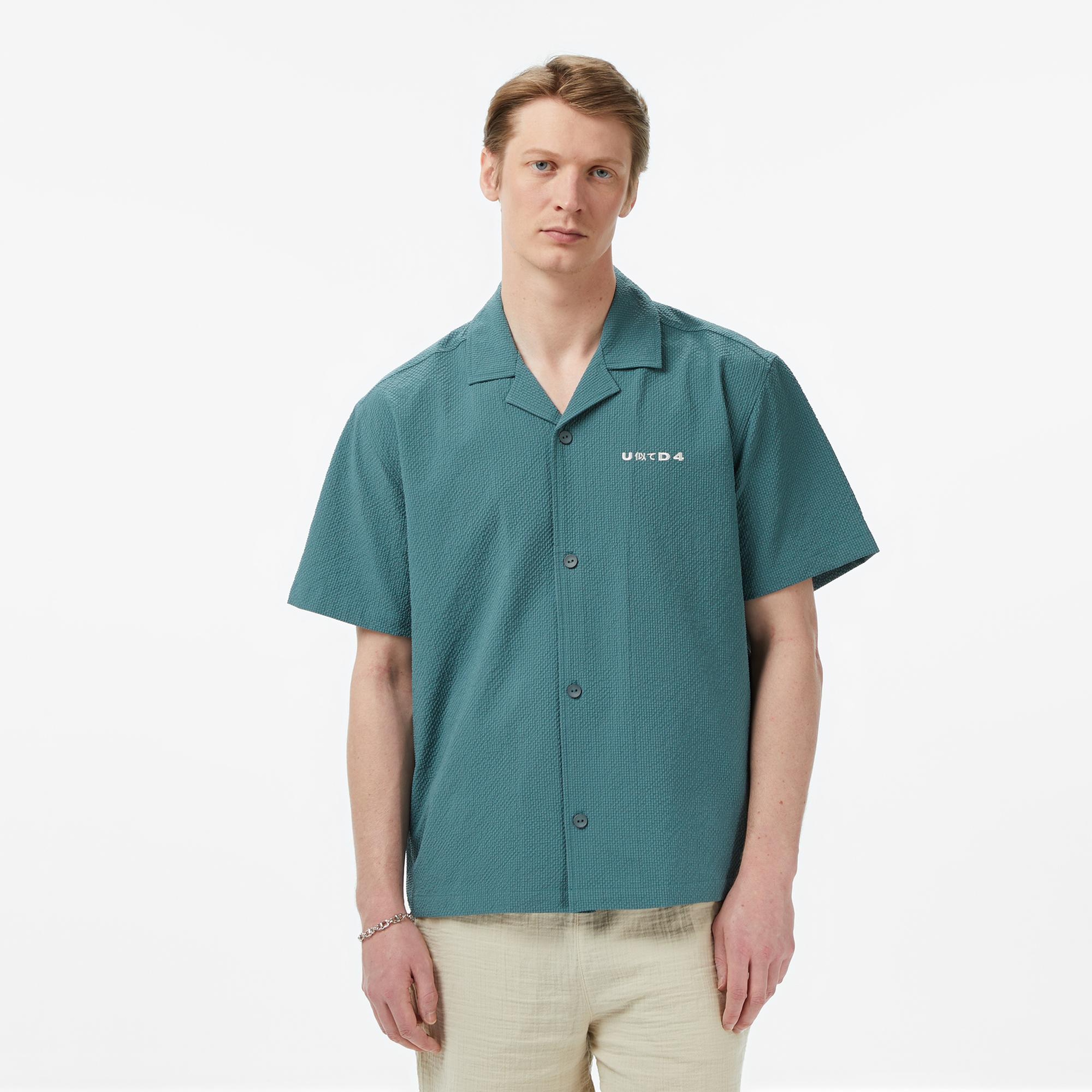 UNITED4 Comfort Fit Erkek Mavi Gömlek