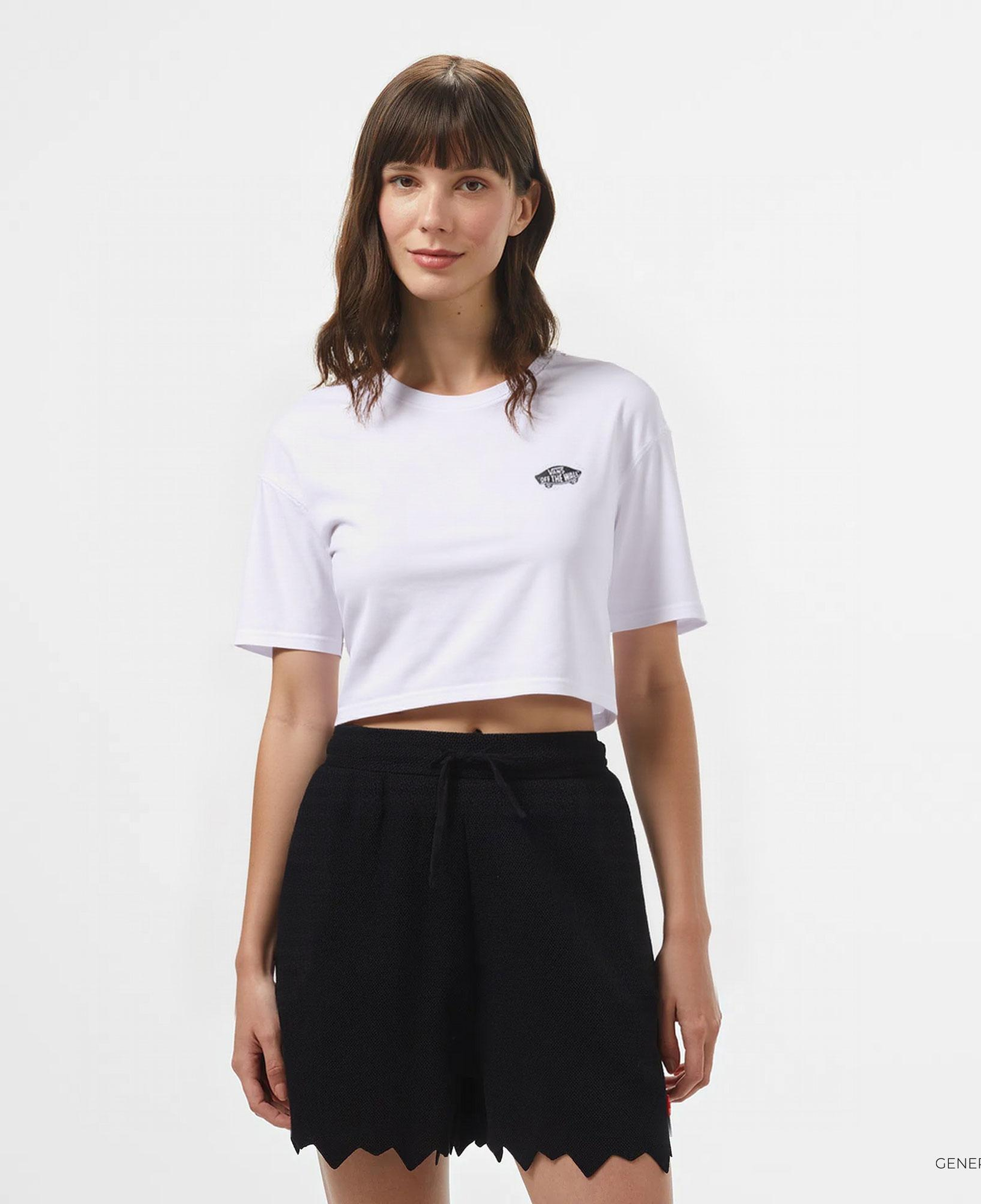 Vans W Style 76 ii Crew Crop Ss Kadın Beyaz T-Shirt