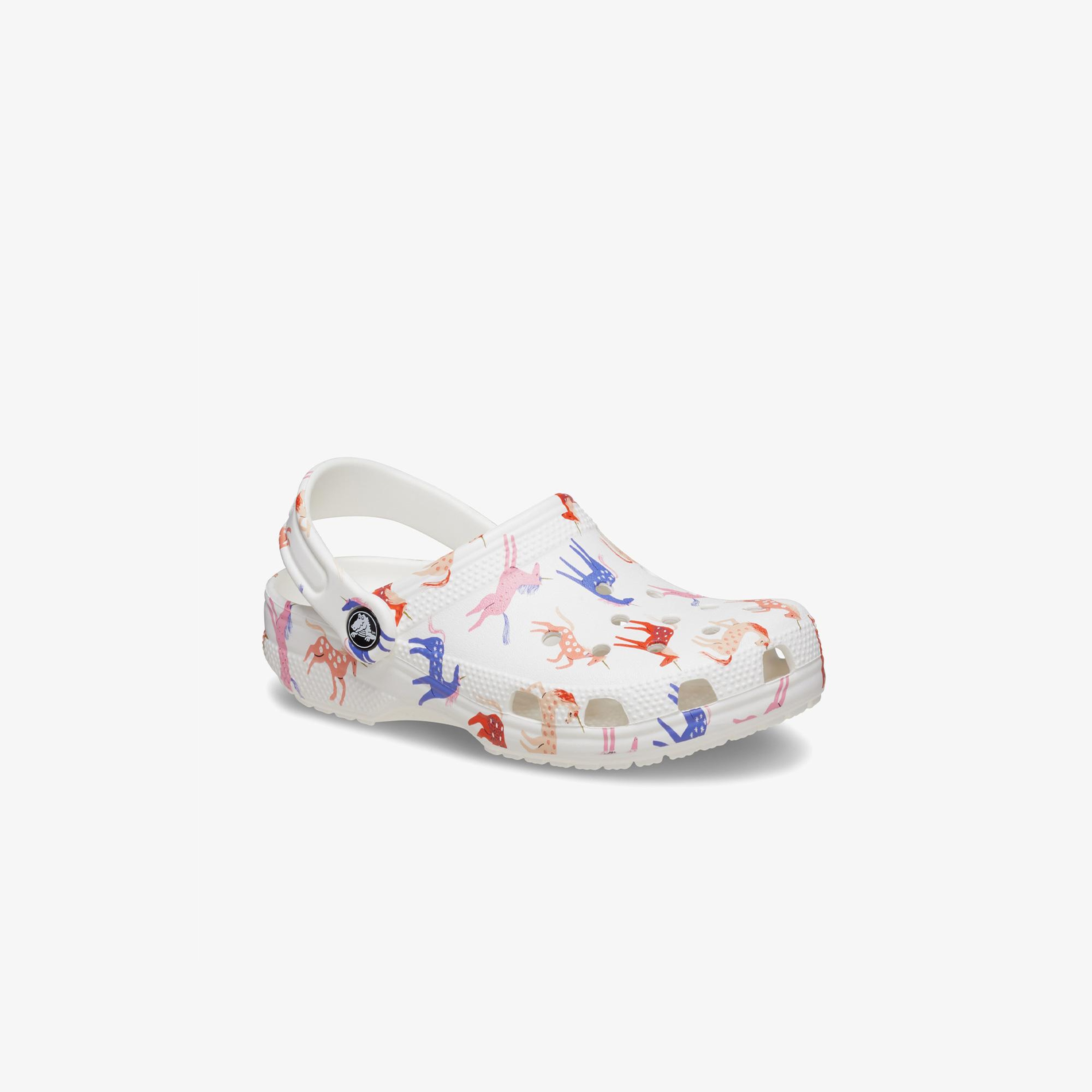 Crocs Classic Character Print K Çocuk Beyaz Terlik