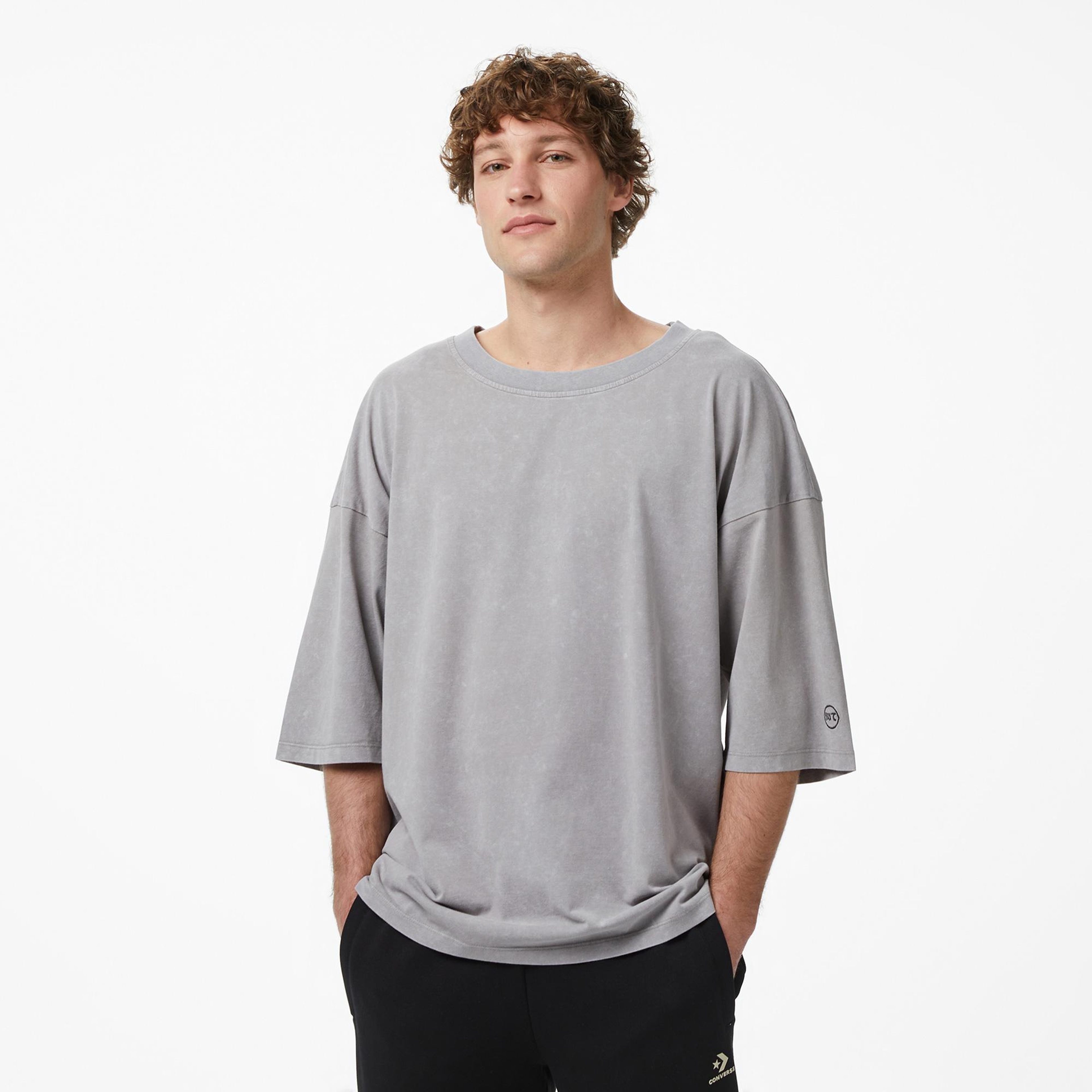 UNITED4 Oversize Fit Erkek Gri T-Shirt