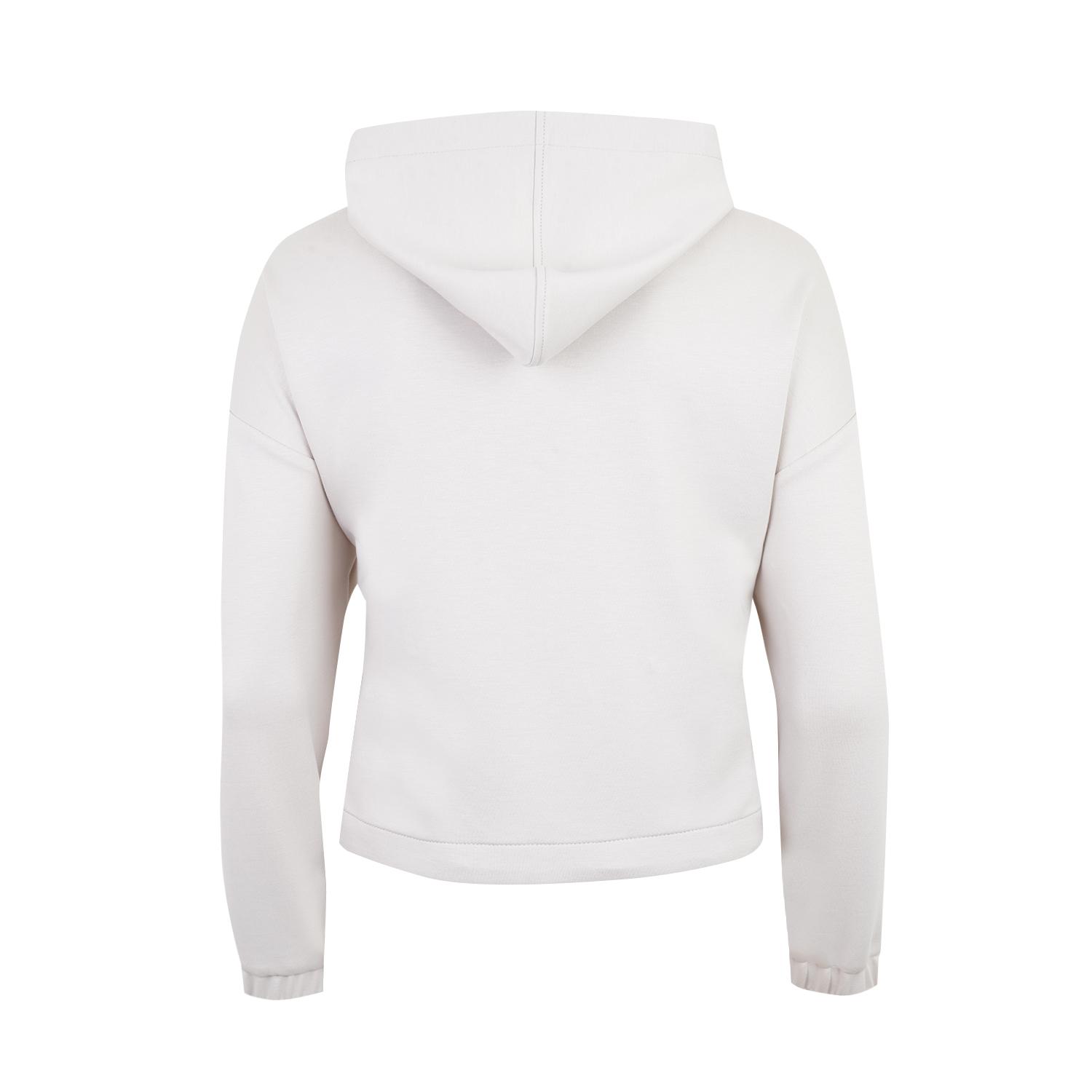 Amari Bej Kadın Deri Detaylı Kapüşonlu Sweatshirt