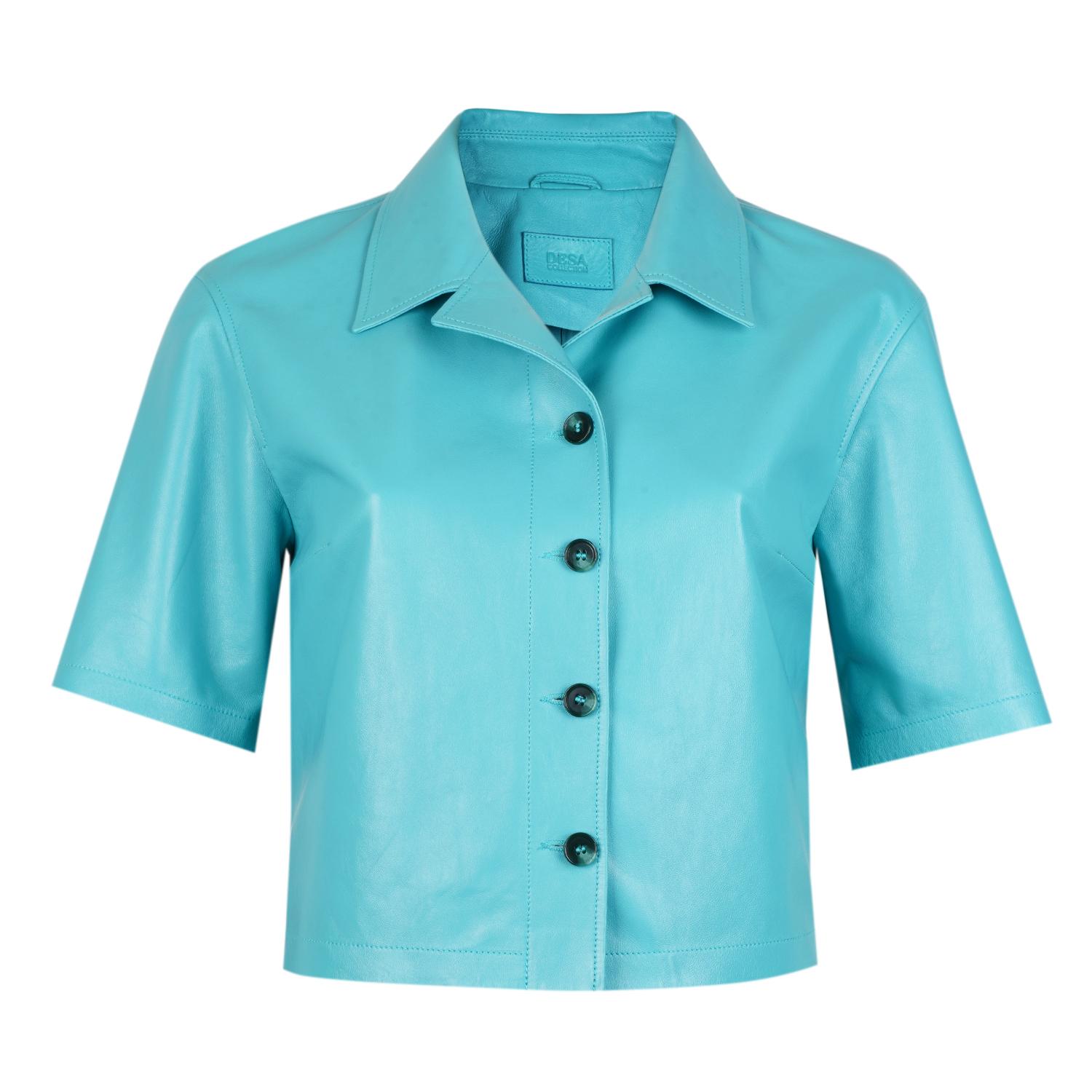 Teresina Mavi Kadın Deri Gömlek