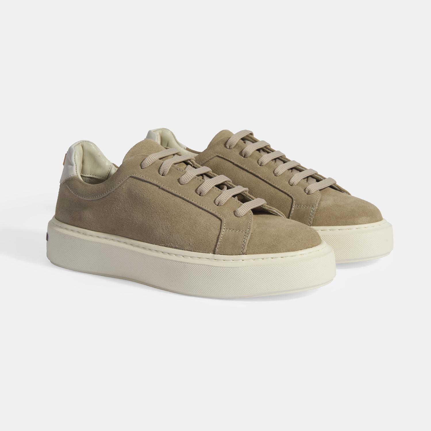 Kadın Bej Bağcıklı Süet Günlük Ayakkabı