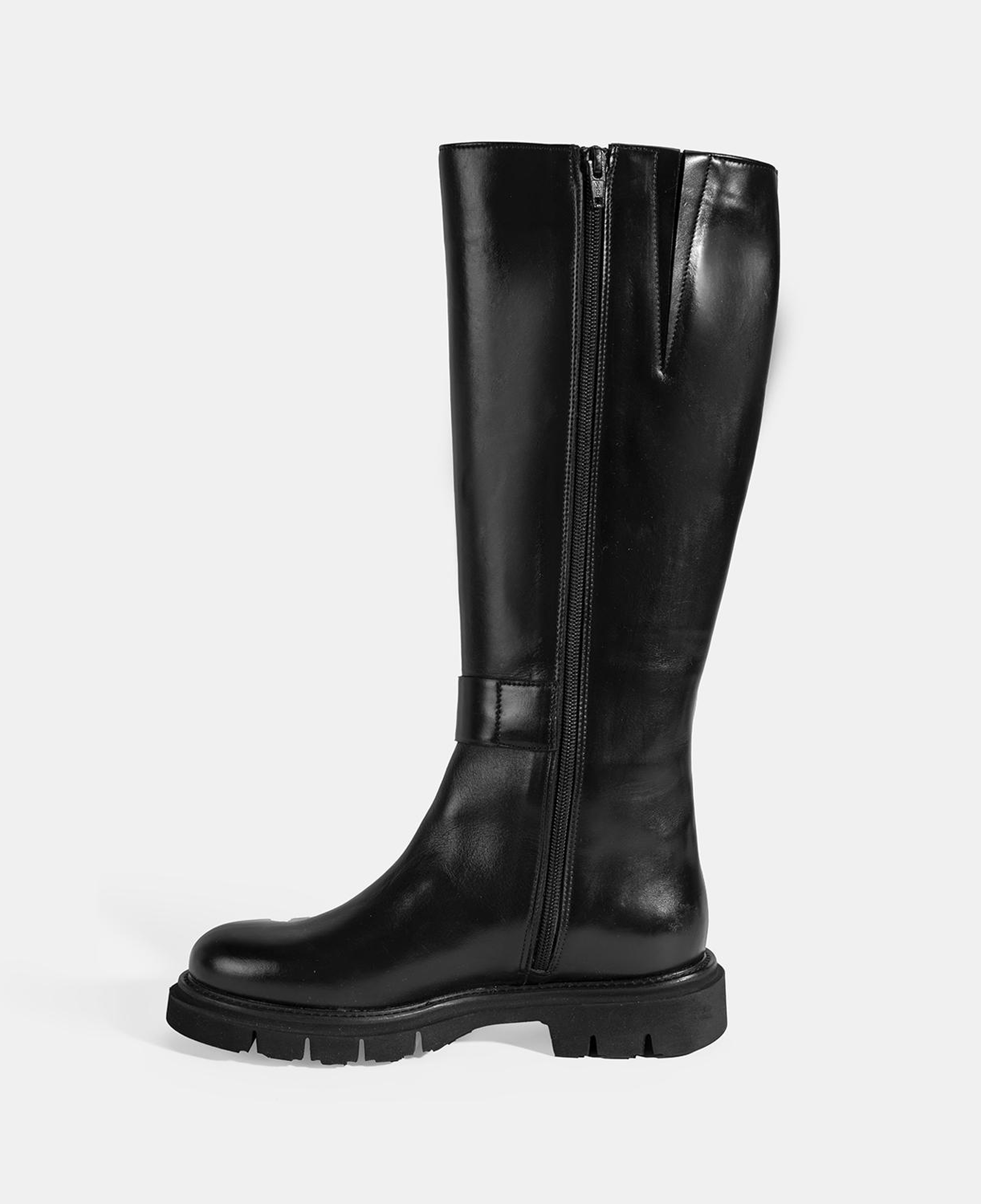 Luca Grossi Kadın Siyah Metal Tokalı Deri Çizme