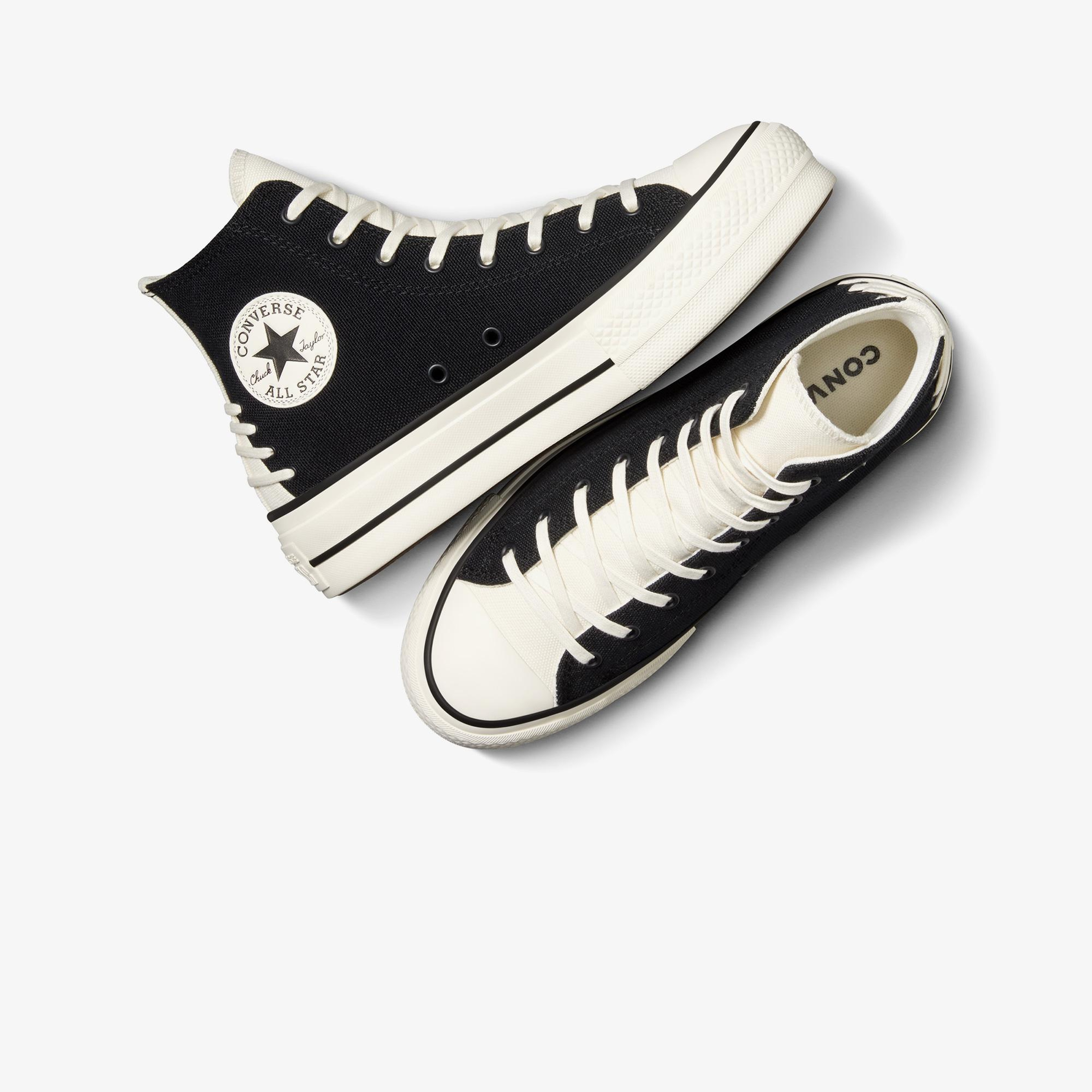 Converse Chuck Taylor All Star Crafted Laces Lift Kadın Siyah Platform Sneaker