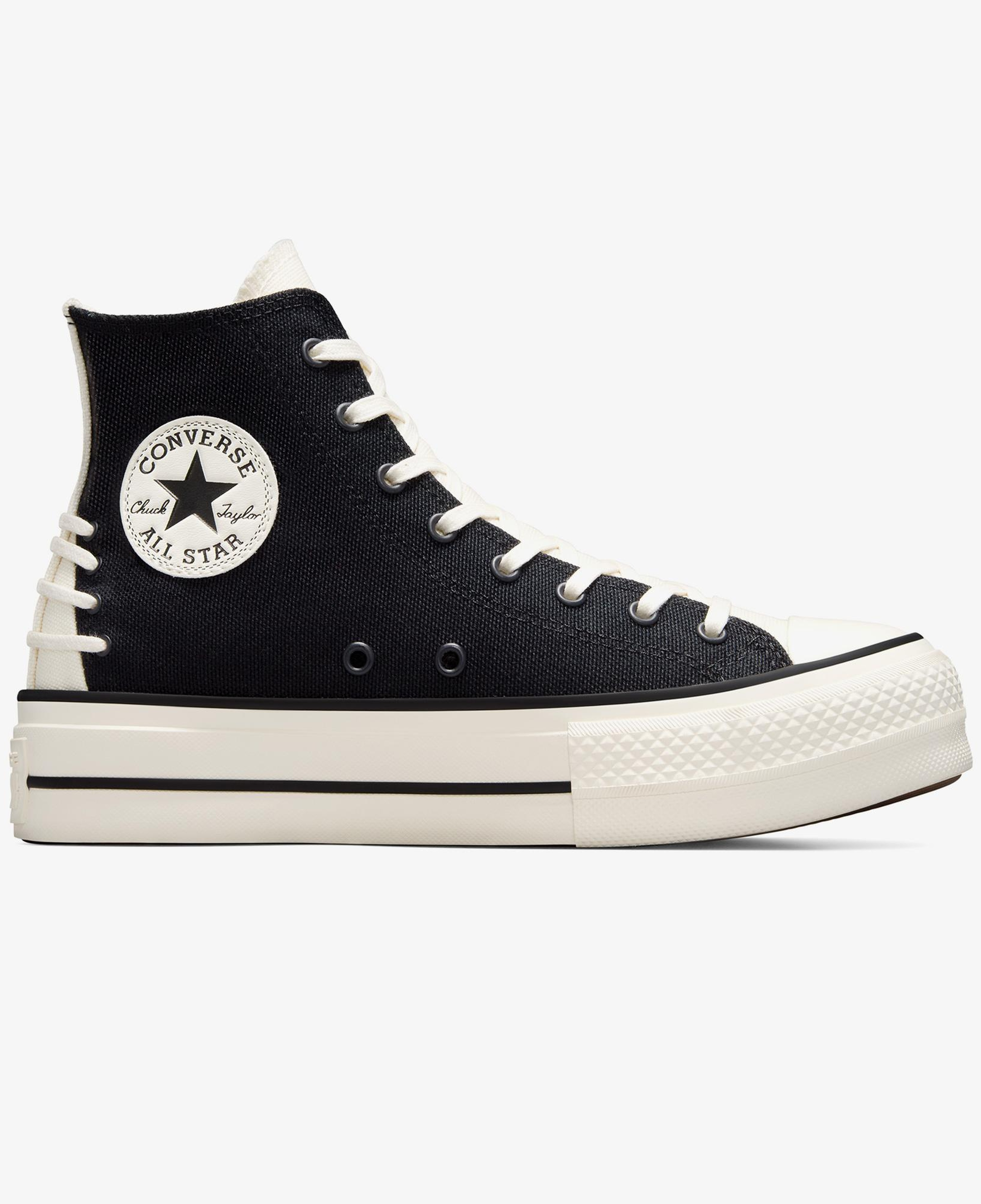 Converse Chuck Taylor All Star Crafted Laces Lift Kadın Siyah Platform Sneaker