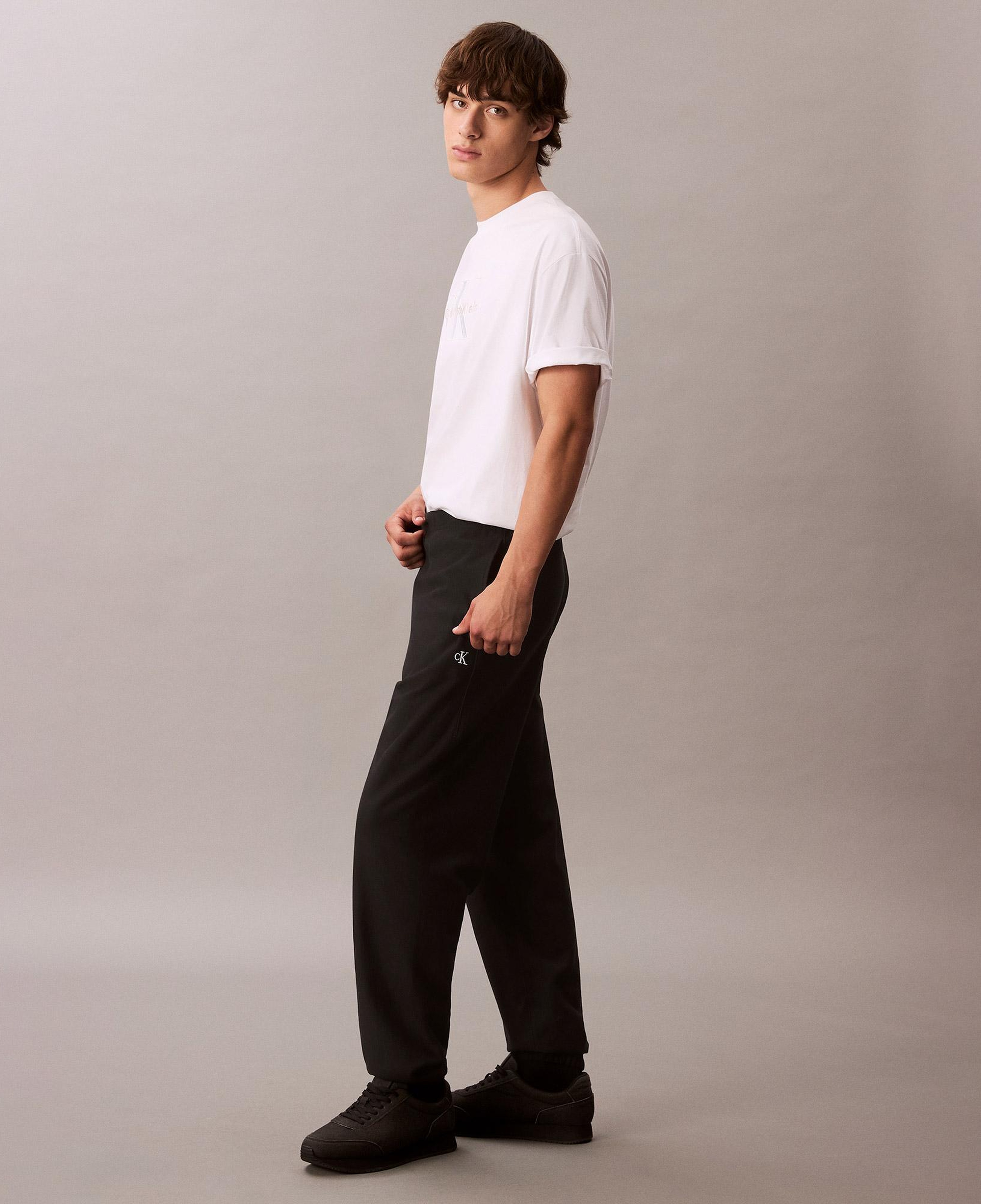 Calvin Klein Premium Terry Monogram Jogger Erkek Siyah Eşofman Altı