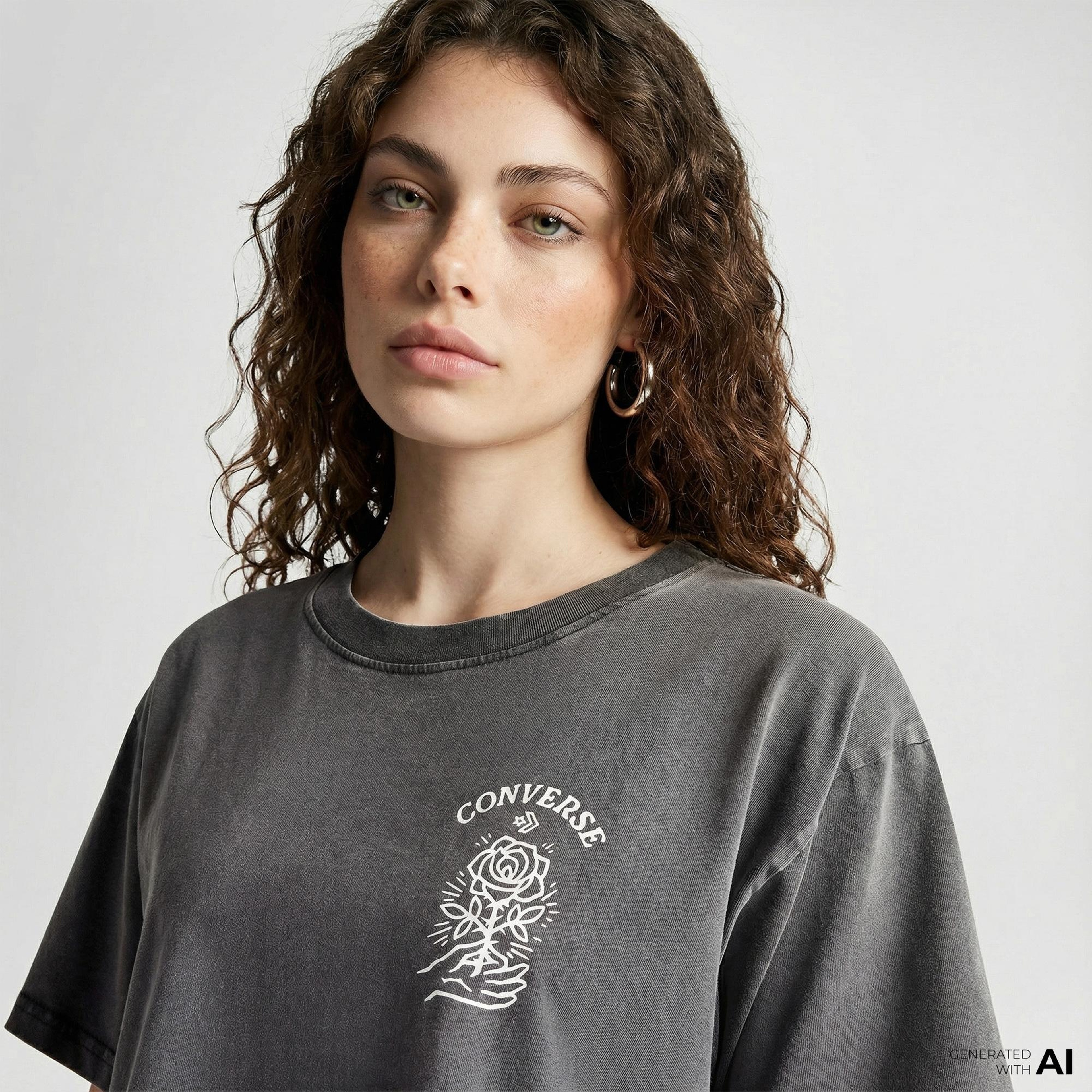 Converse Kadın Siyah T-Shirt