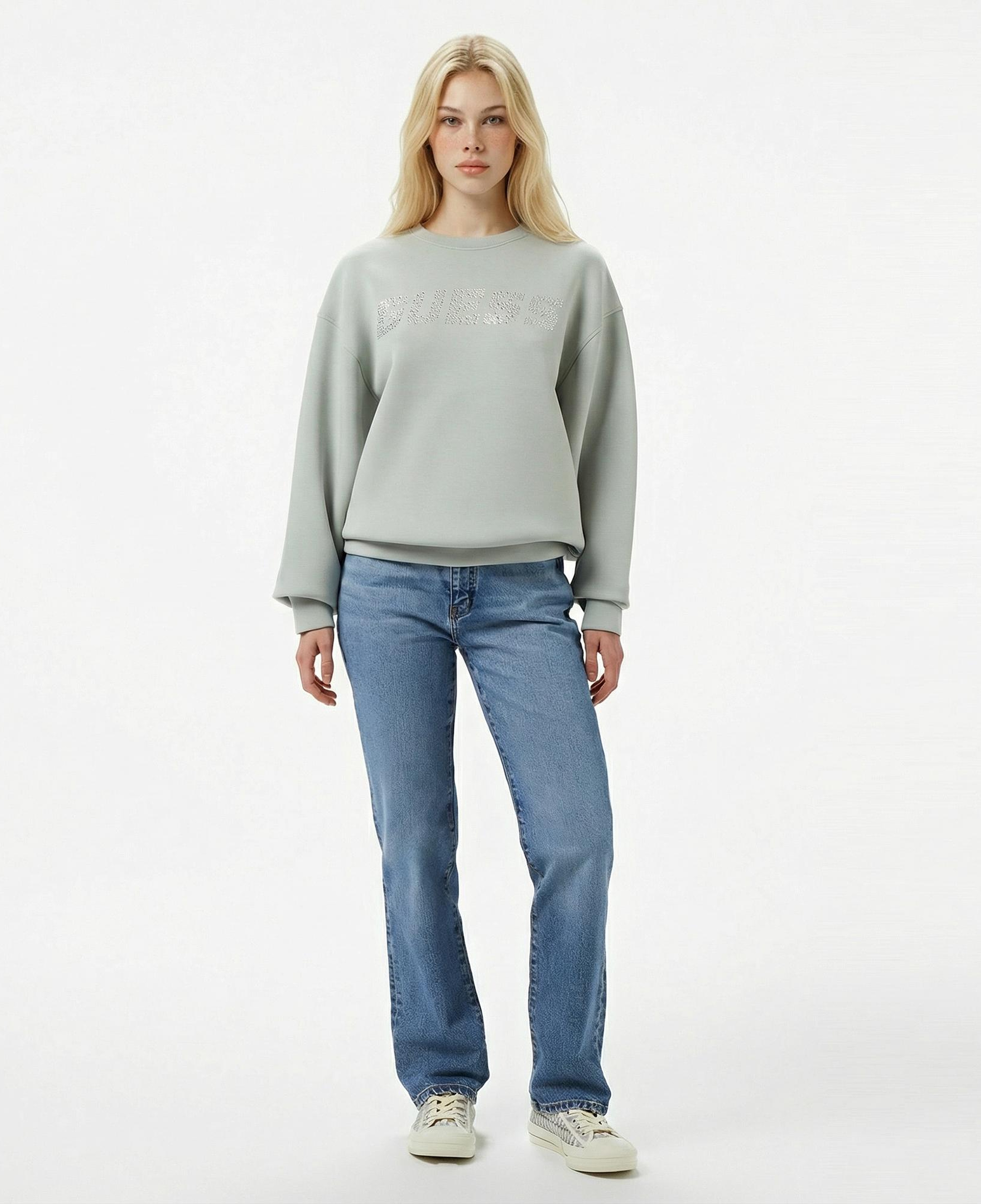 Guess Cecilia Scuba Kadın Yeşil Sweatshirt