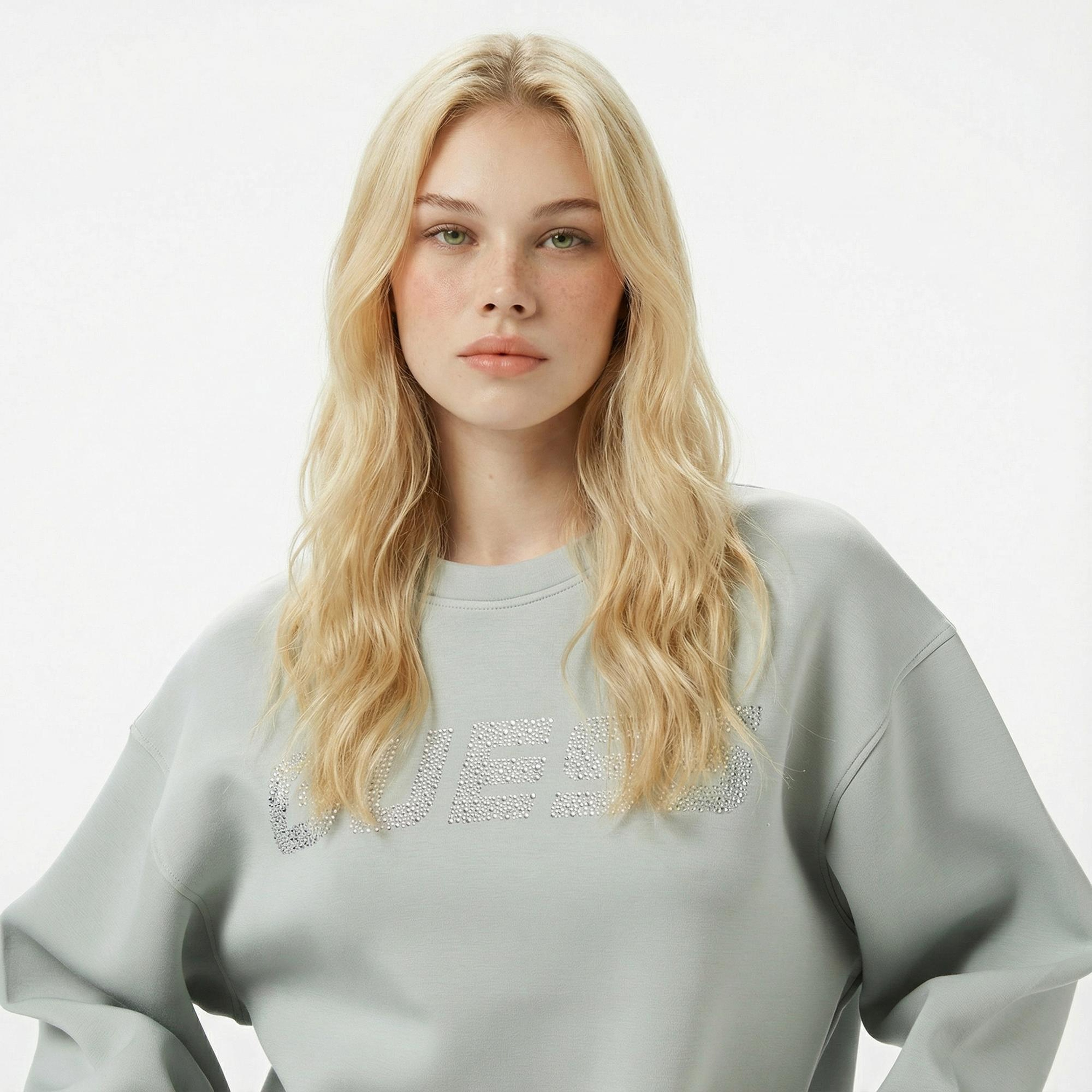 Guess Cecilia Scuba Kadın Yeşil Sweatshirt