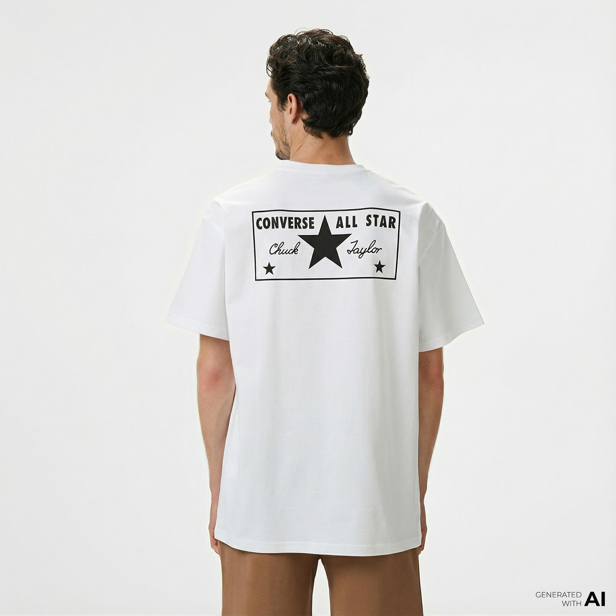Converse Erkek Grafik Baskılı Beyaz T-Shirt